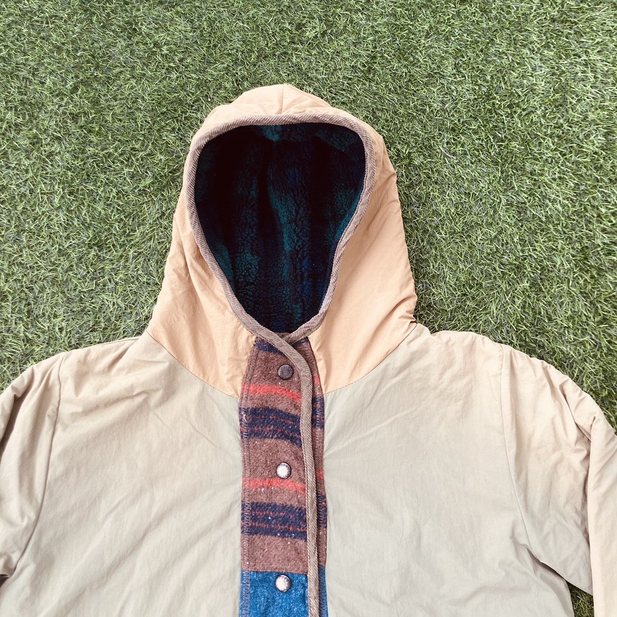 Japanese Brand Patchwork Fleece Reversible Parka Jacket Size US M / EU 48-50 / 2 - 9 Thumbnail