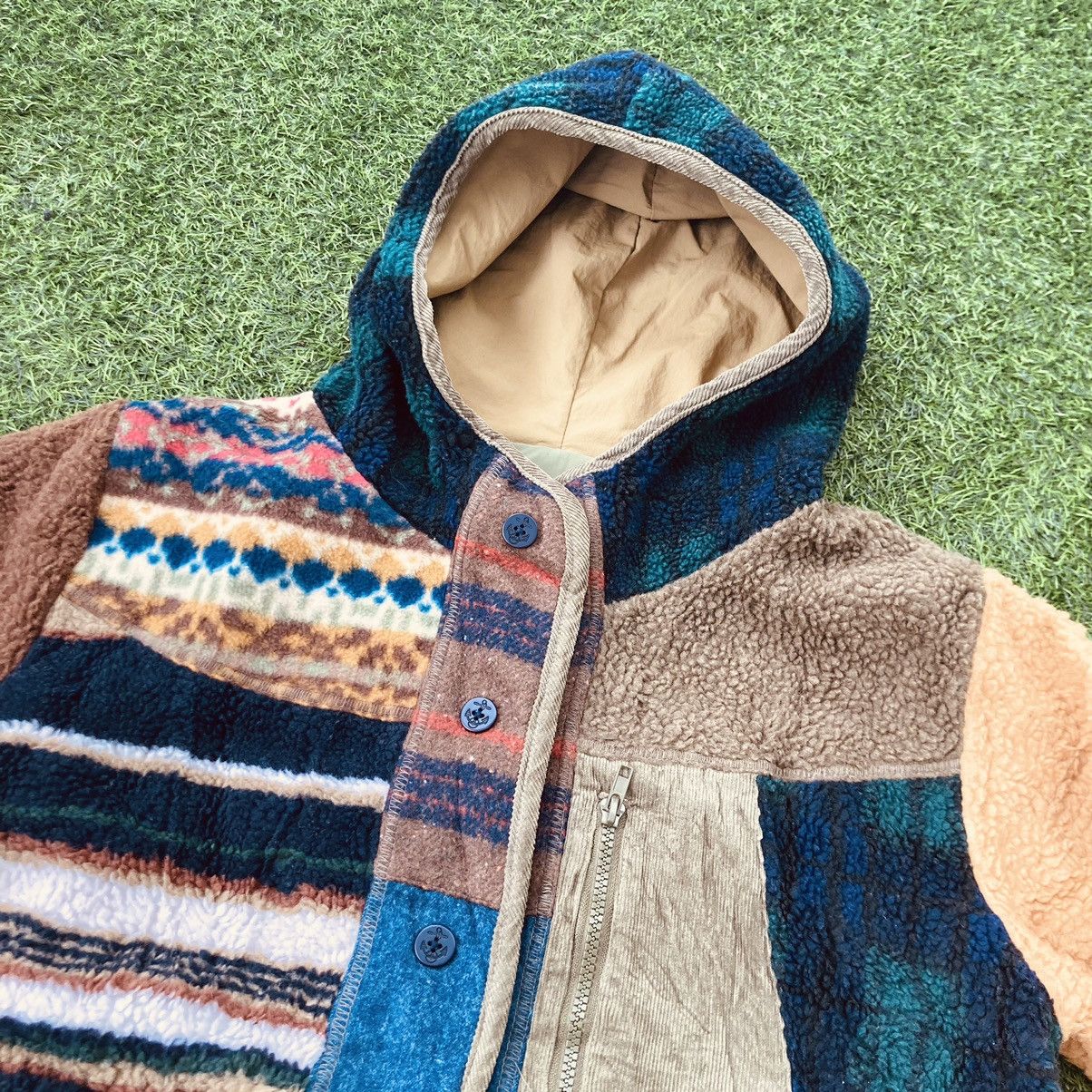 Japanese Brand Patchwork Fleece Reversible Parka Jacket Size US M / EU 48-50 / 2 - 3 Thumbnail