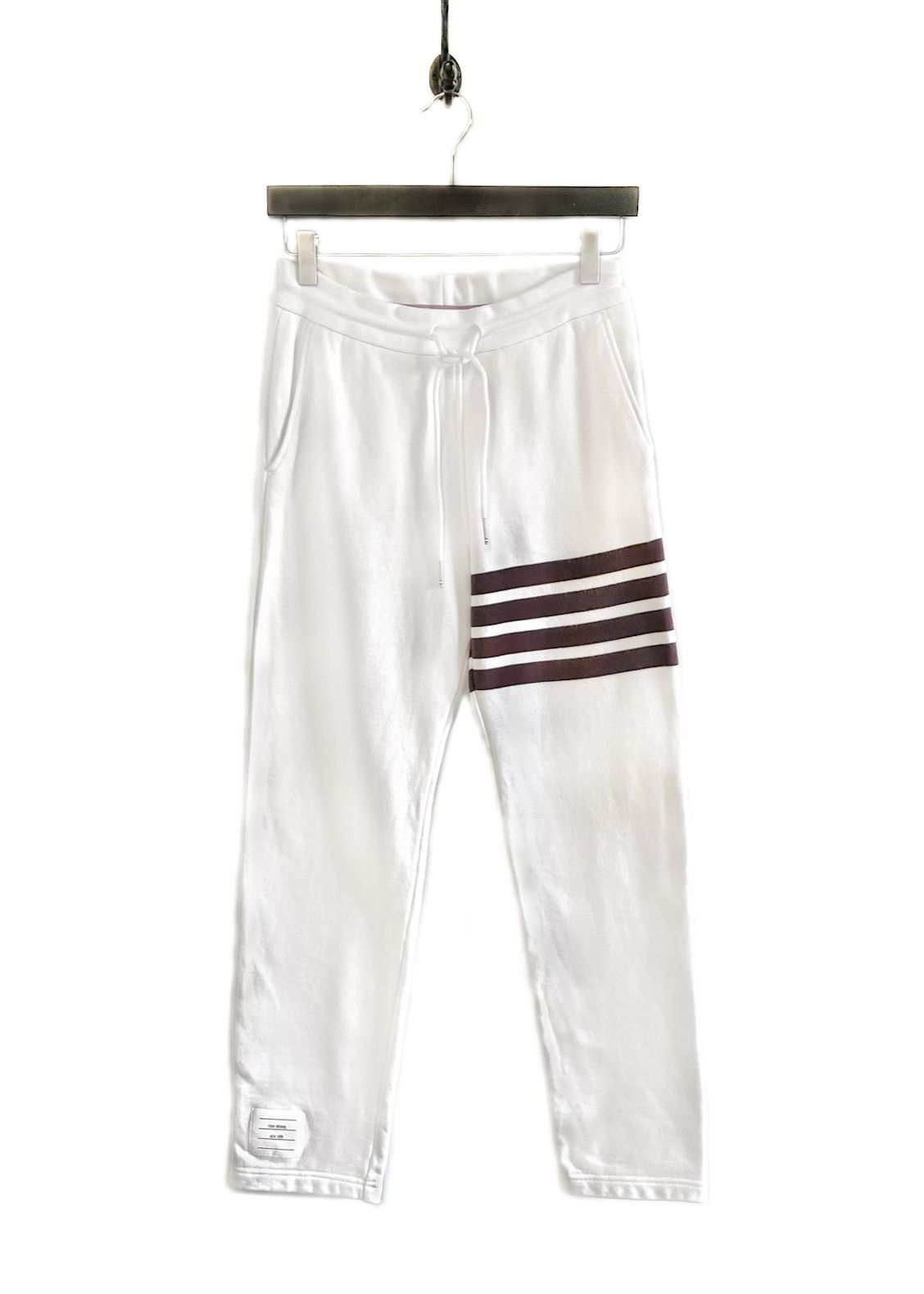 Thom Browne Thom Browne Ivory Burgundy Striped 4-Bar Track Pants Size 26" / US 2 / IT 38 - 1 Thumbnail