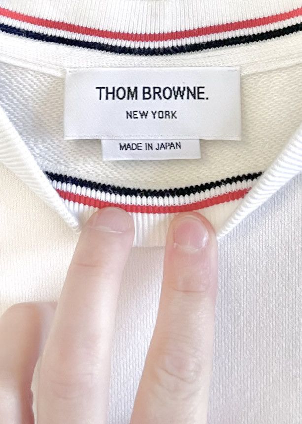 Thom Browne Thom Browne Ivory Burgundy 4-Bar Sweatshirt Size XS / US 0-2 / IT 36-38 - 4 Thumbnail