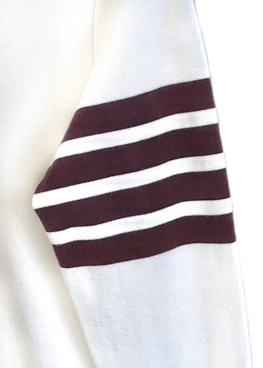 Thom Browne Thom Browne Ivory Burgundy 4-Bar Sweatshirt Size XS / US 0-2 / IT 36-38 - 3 Thumbnail