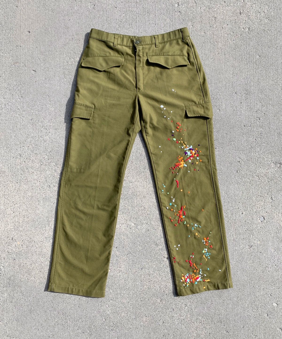 Vintage Vintage Military Cargos with Hand Embroidery Size US 31 - 1 Thumbnail