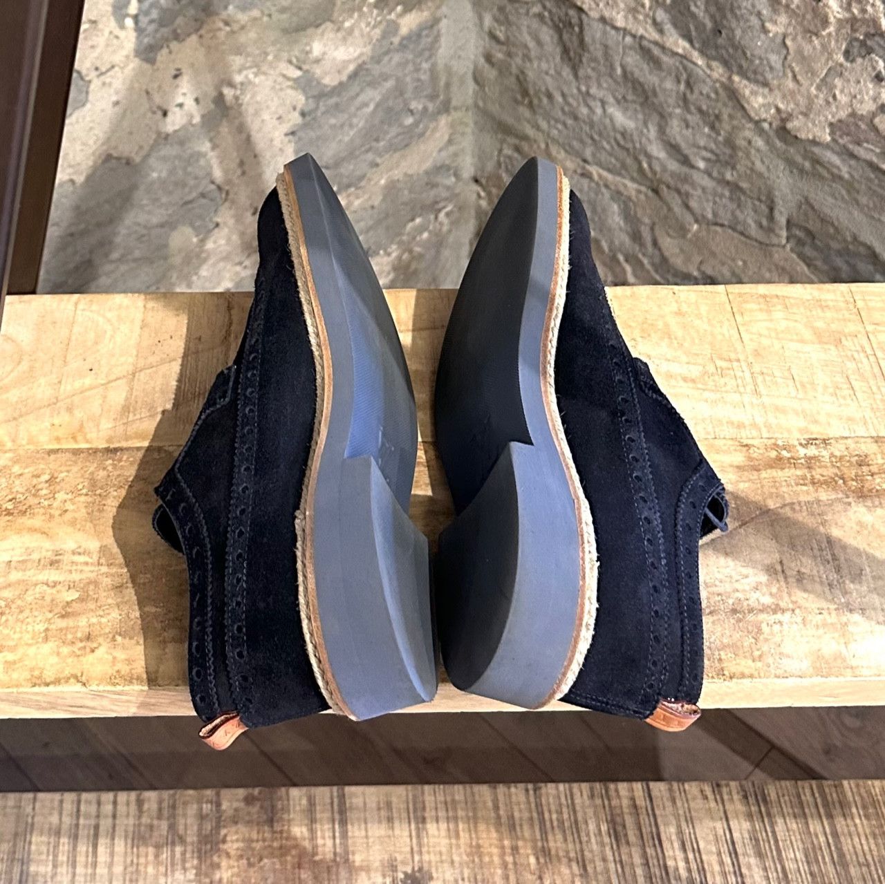 Louis Vuitton Louis Vuitton Blue Suede Palm Beach Wing Tip Derbies Size US 8 / EU 41 - 7 Thumbnail