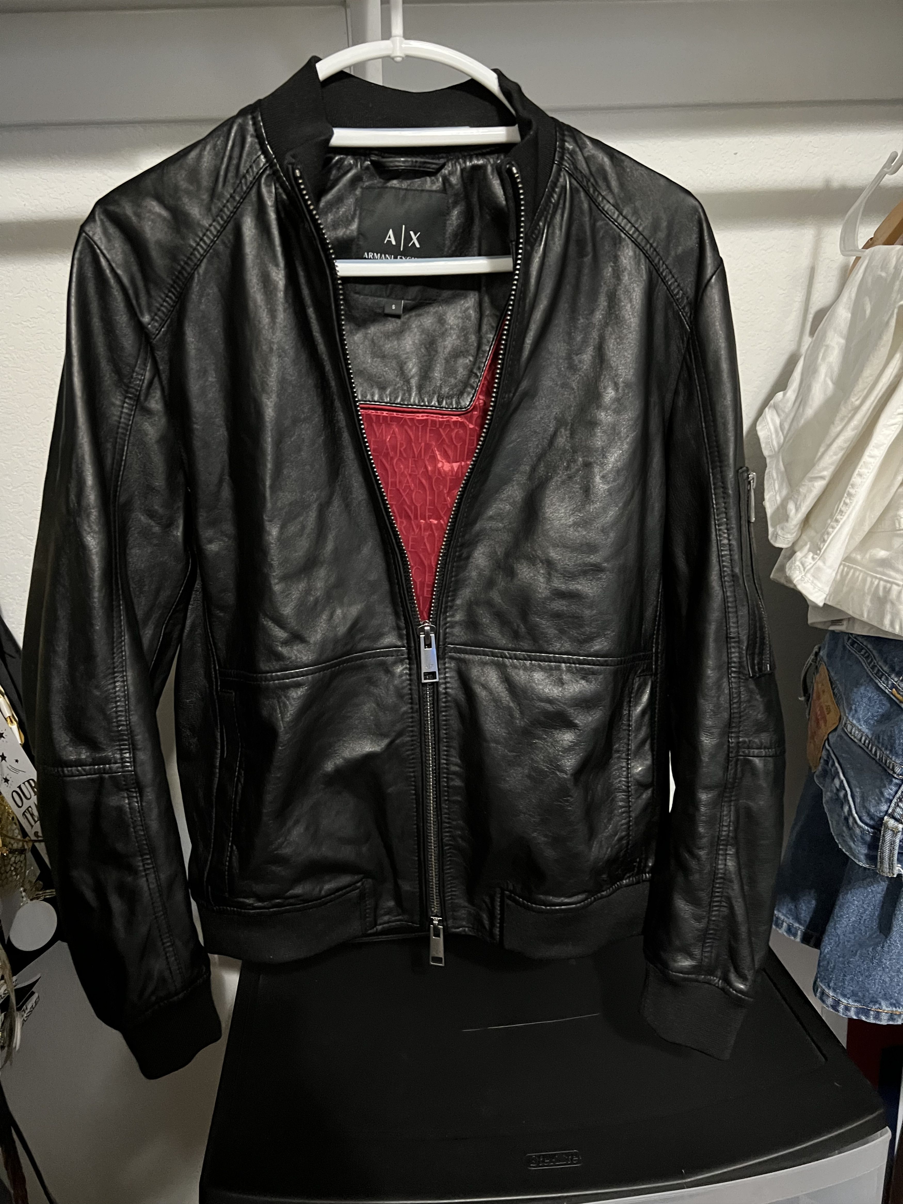 Vintage Giorgio Armani Leather Bomber Jacket