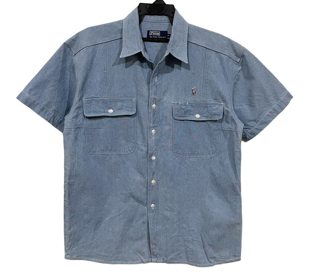 Other Rare💥Polo Ground Workwear Denim Shirts Size US XL / EU 56 / 4 - 1 Thumbnail