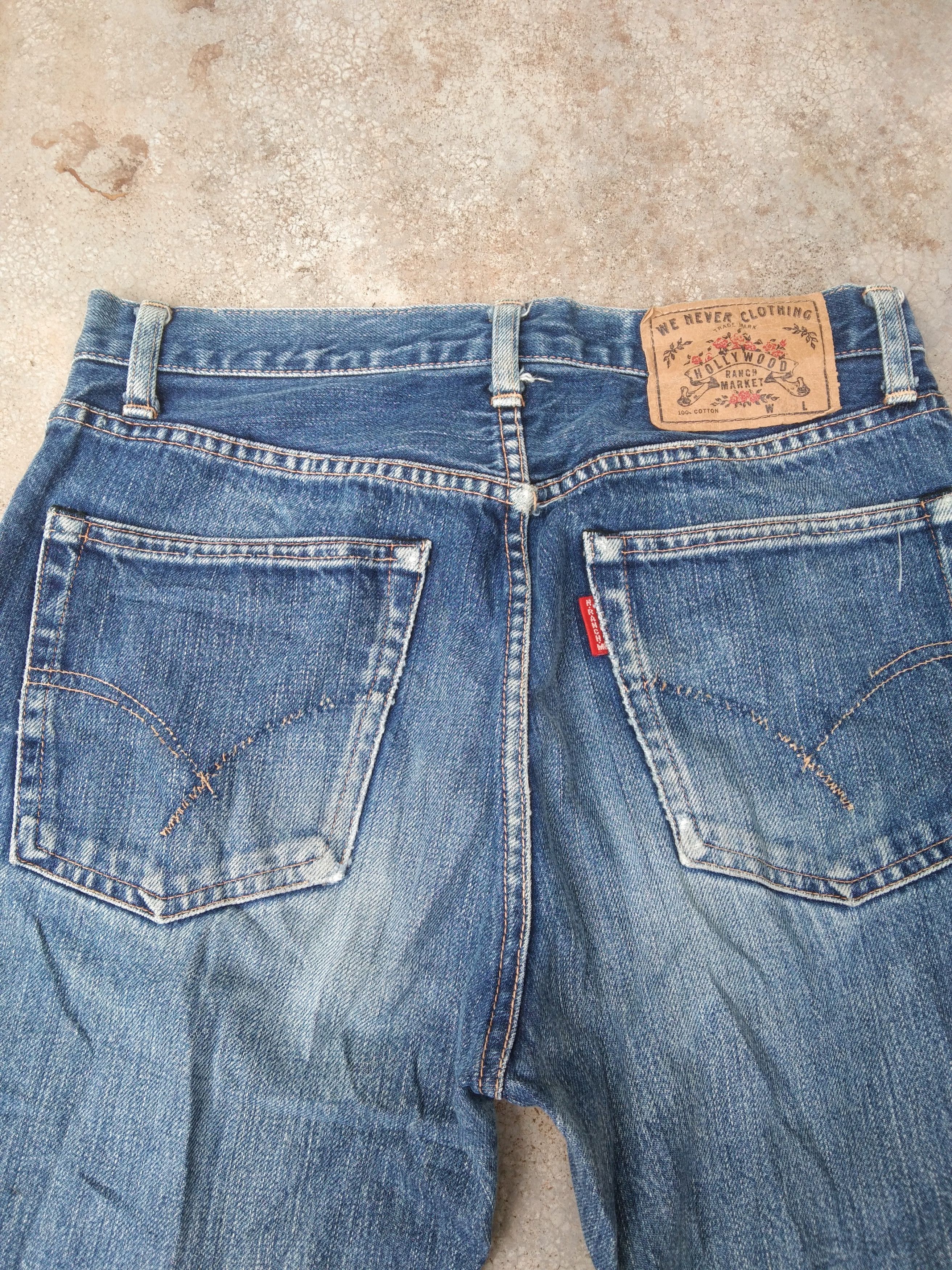 Japanese Brand Vintage HR Market Faded Distressed Jeans 29x31 Size US 29 - 4 Thumbnail