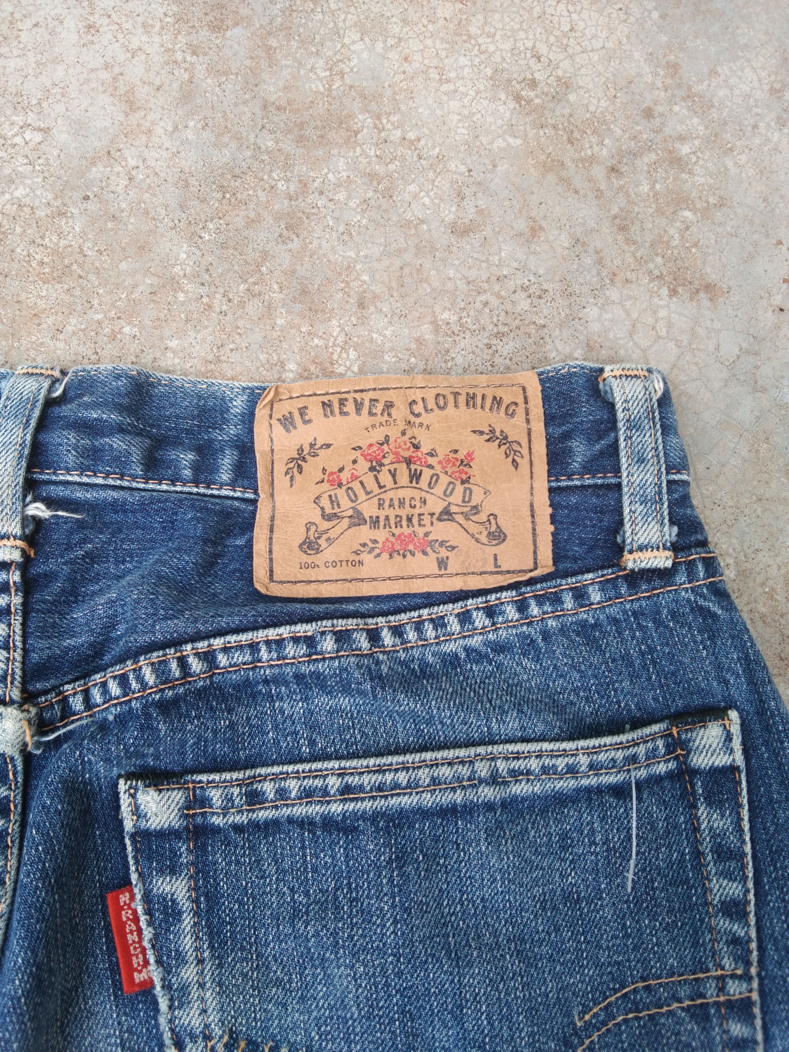 Japanese Brand Vintage HR Market Faded Distressed Jeans 29x31 Size US 29 - 5 Thumbnail