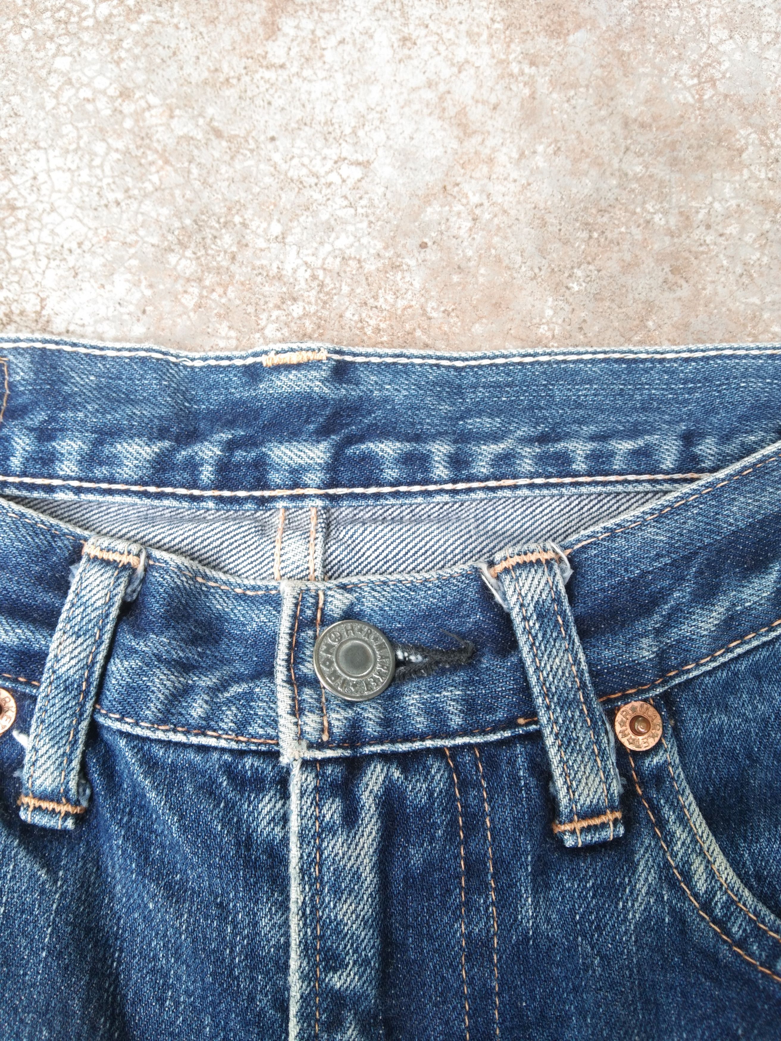 Japanese Brand Vintage HR Market Faded Distressed Jeans 29x31 Size US 29 - 9 Thumbnail