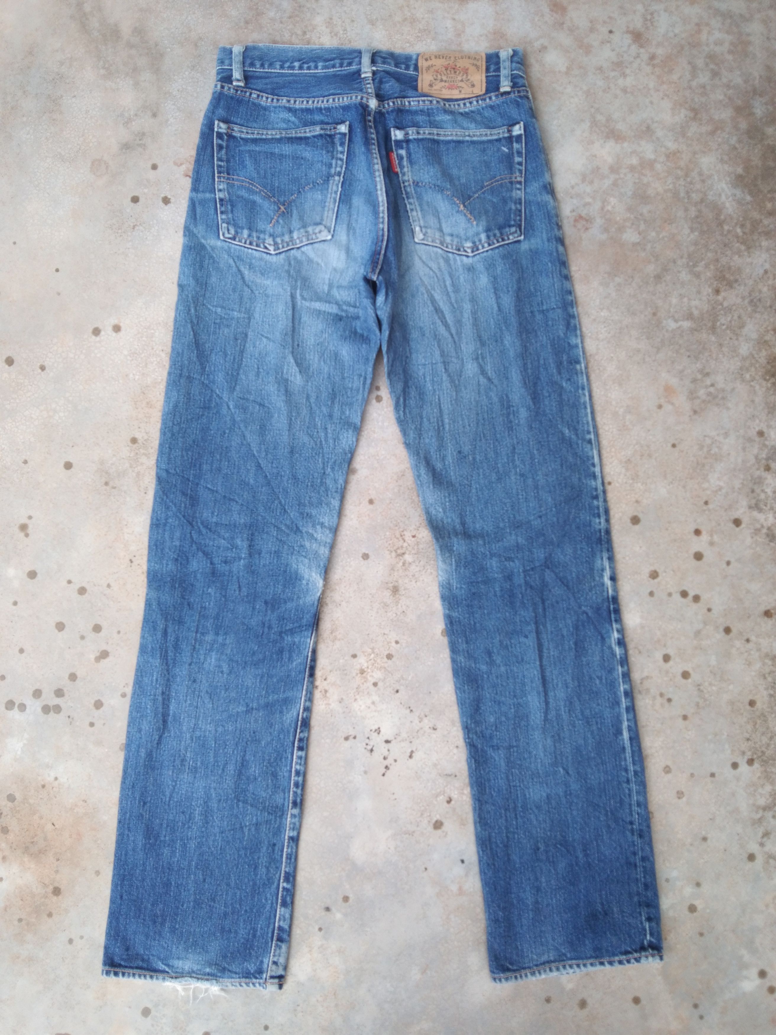 Japanese Brand Vintage HR Market Faded Distressed Jeans 29x31 Size US 29 - 2 Thumbnail