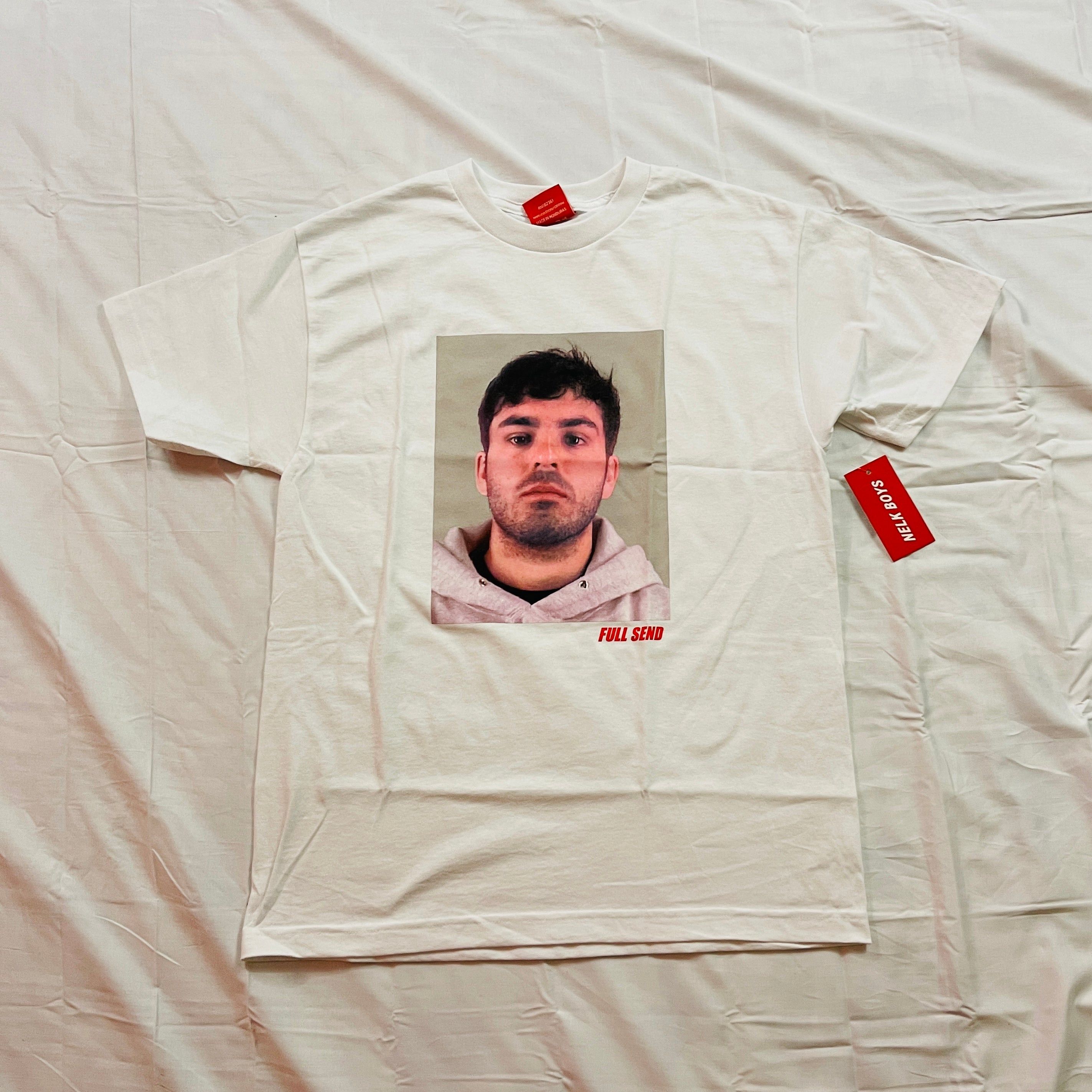 *NEW* Nelk Boys White Kyle Mugshot Tee LIMITED