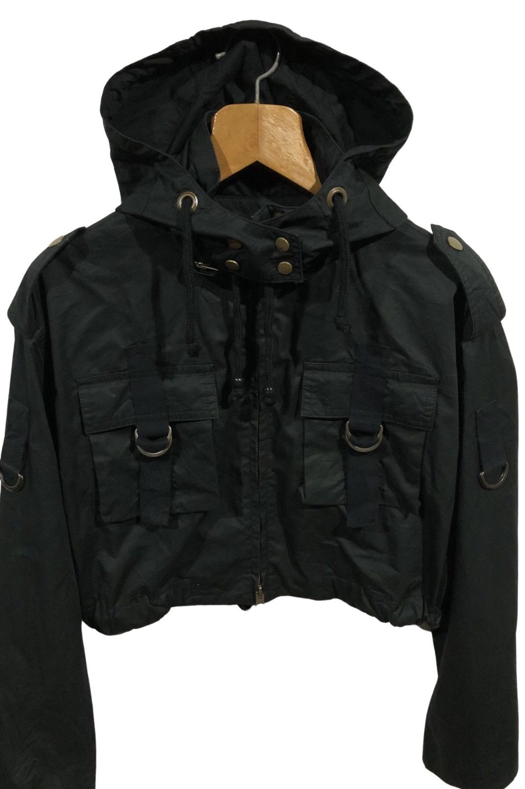 Glad News Utility Cropped Jacket Hoodie