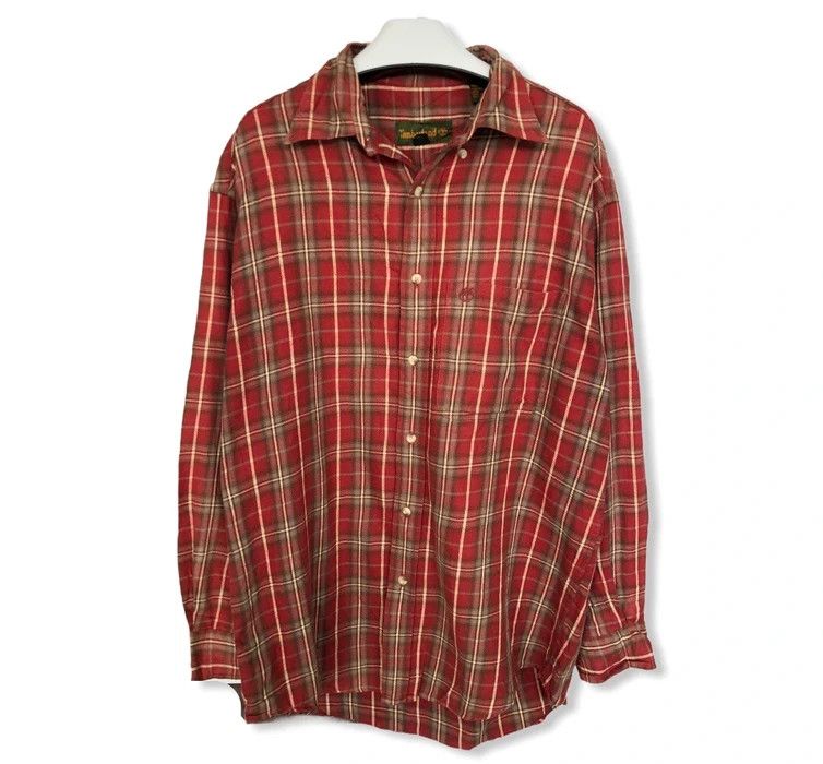 Vintage Timberland Red Plaid Shirt XL