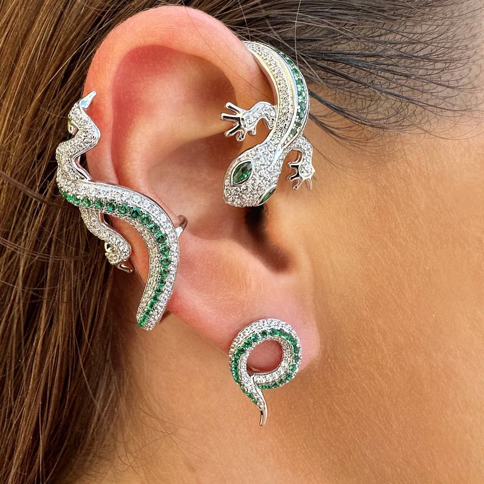 Single Statement Gecko Ear Jacket - Silver 925 NEW!!!
