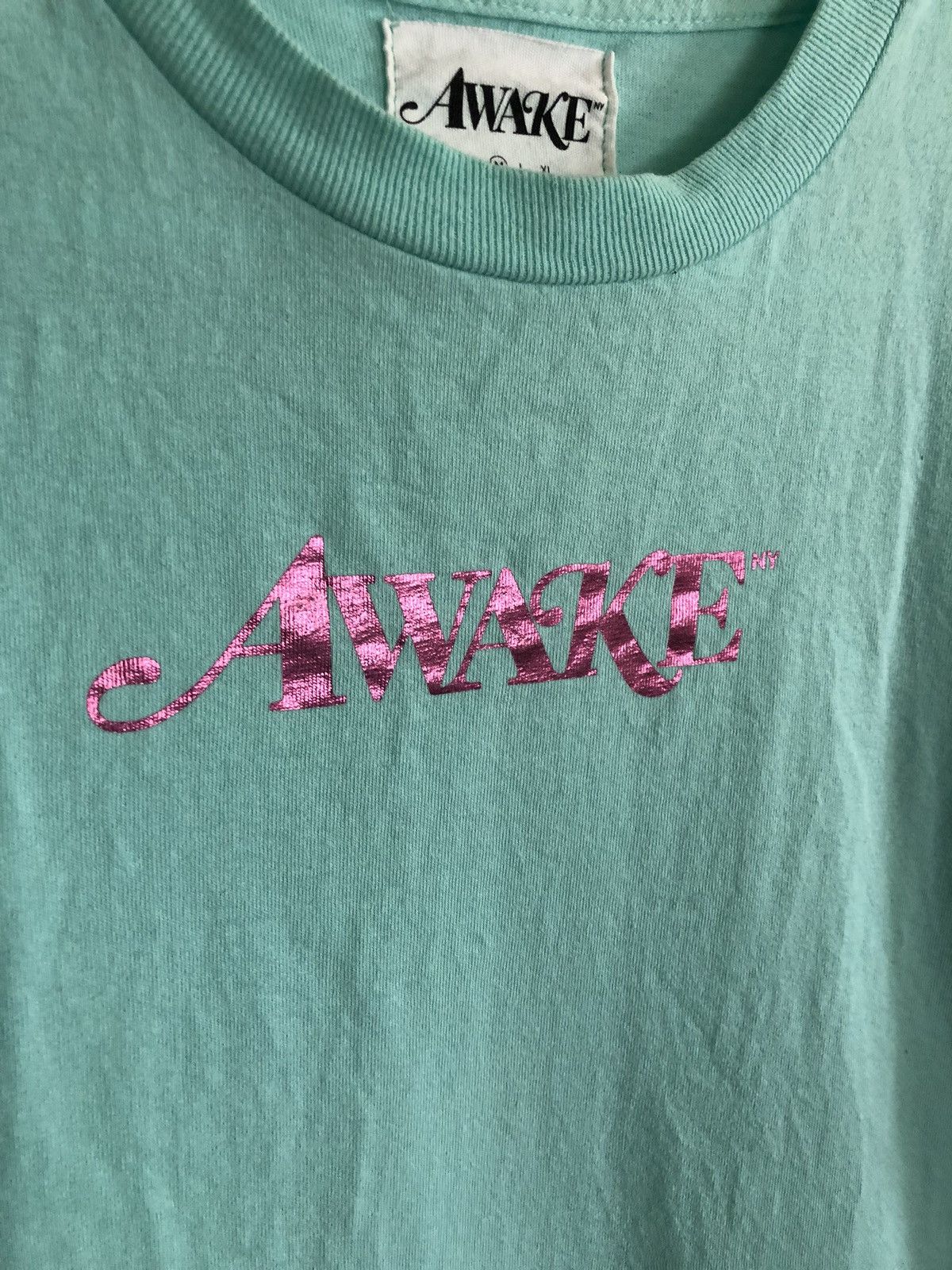 Awake NY Awake Foil Logo Tee Teal Tiffany Blue Green Size US M / EU 48-50 / 2 - 2 Thumbnail