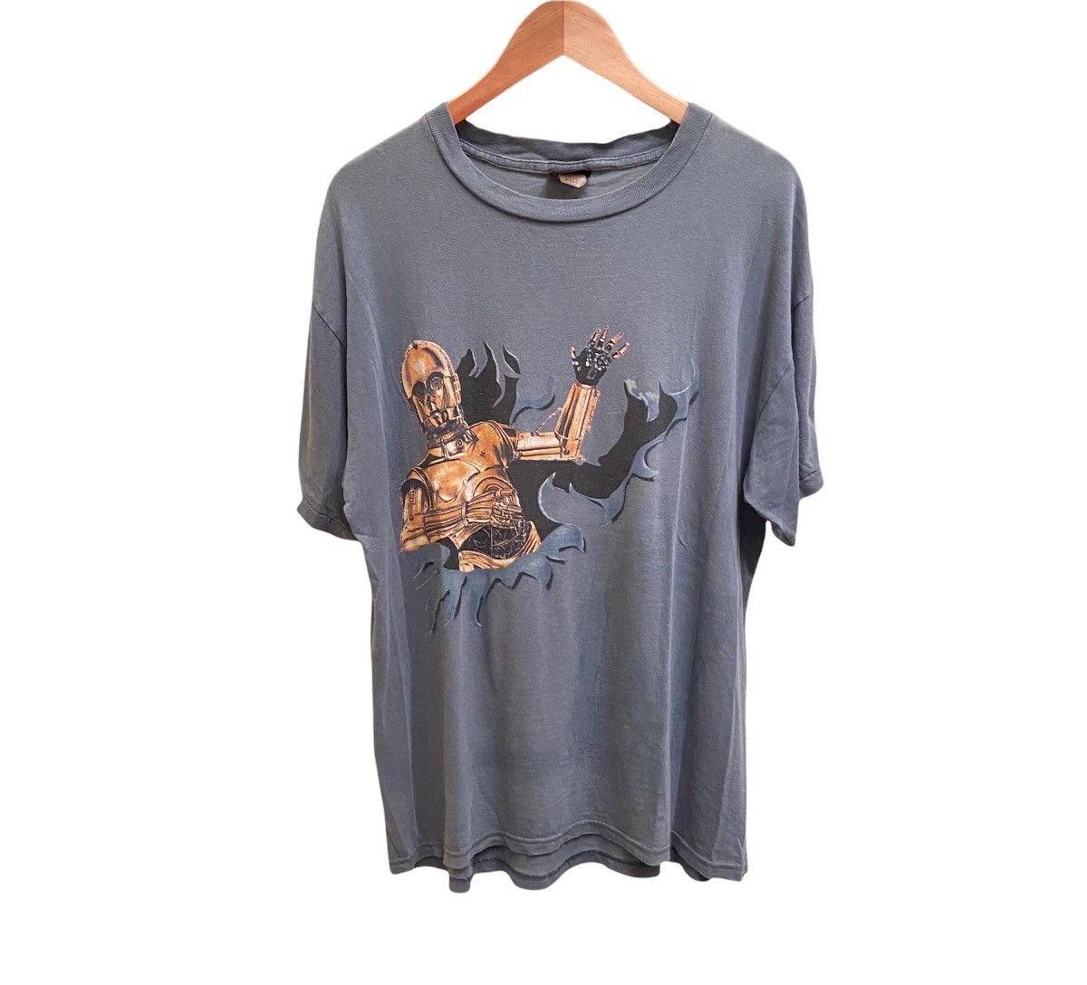 Vintage 90s Star Wars C-3PO R2-D2 Robot Sci Fi Movie T-Shirt