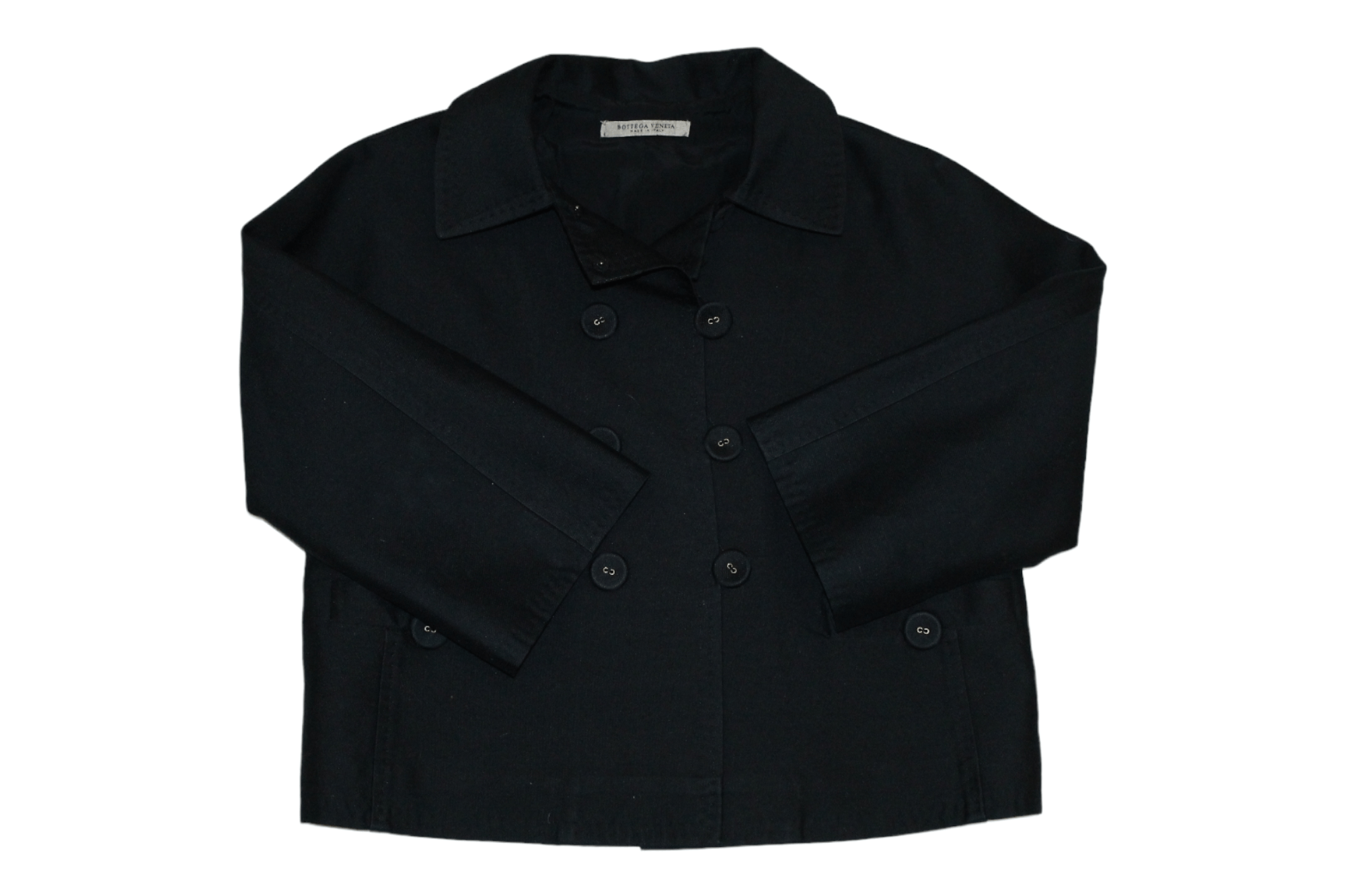 Bottega Veneta Bottega Veneta Double-Breasted Cropped Jacket Silk Blend Size M / US 6-8 / IT 42-44 - 1 Thumbnail