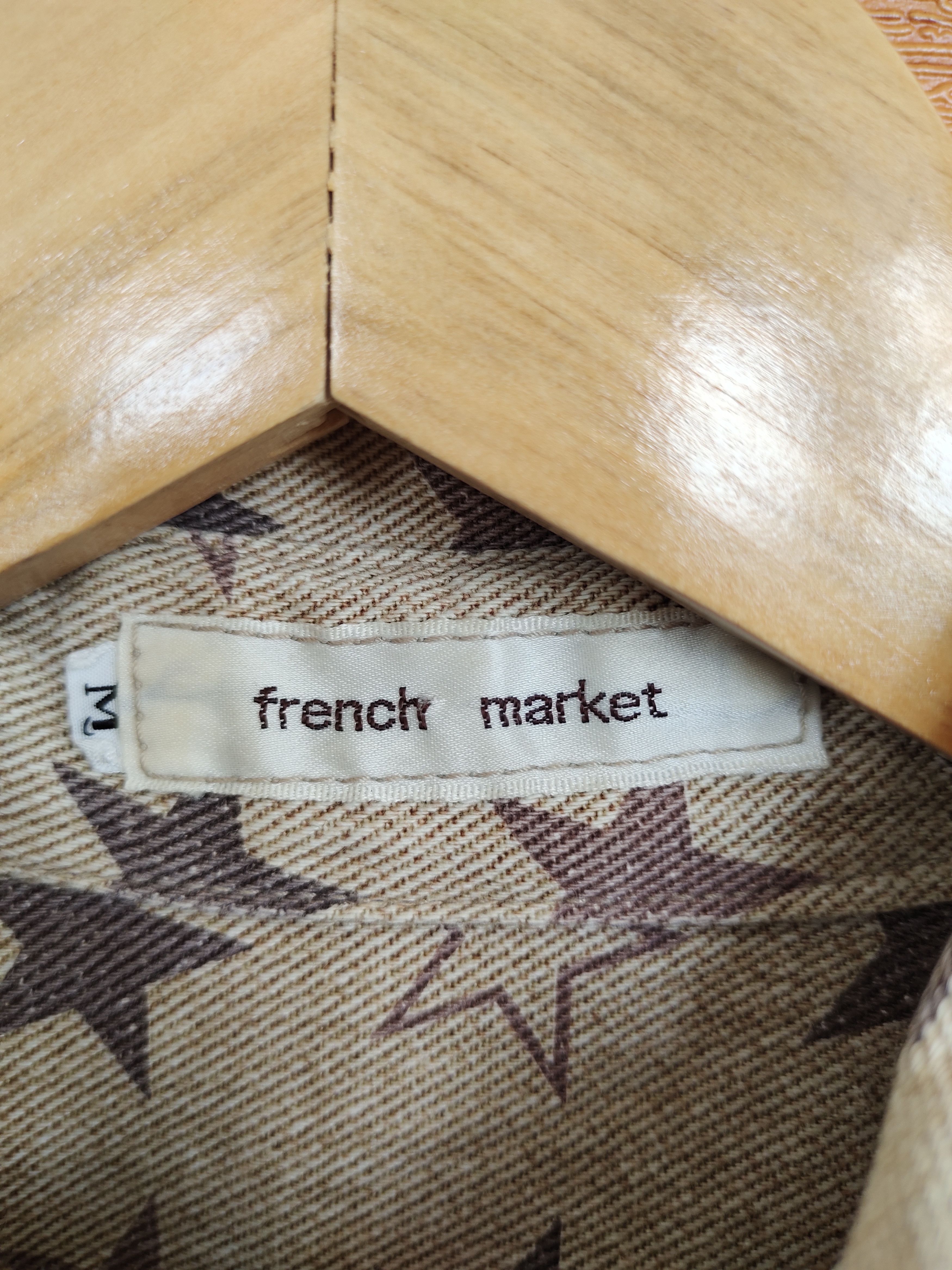 Japanese Brand FRENCH MARKET Made In Japan Stars Fullprint Denim Shirt Size US M / EU 48-50 / 2 - 13 Thumbnail