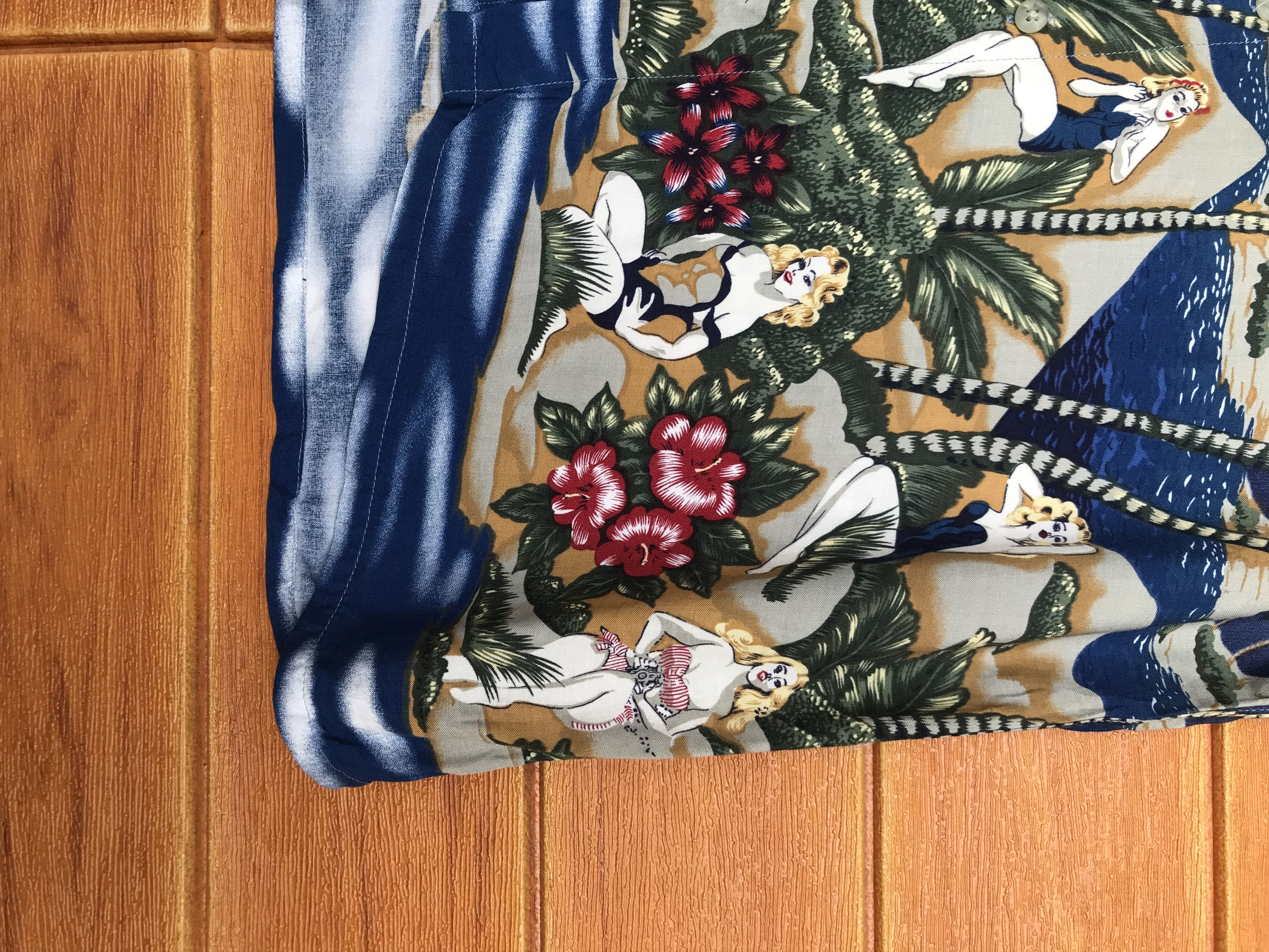 Pierre Cardin Vtg 80s PIERRE CARDIN 100 Rayon Coconut Trees Hula Girls Size US L / EU 52-54 / 3 - 13 Thumbnail
