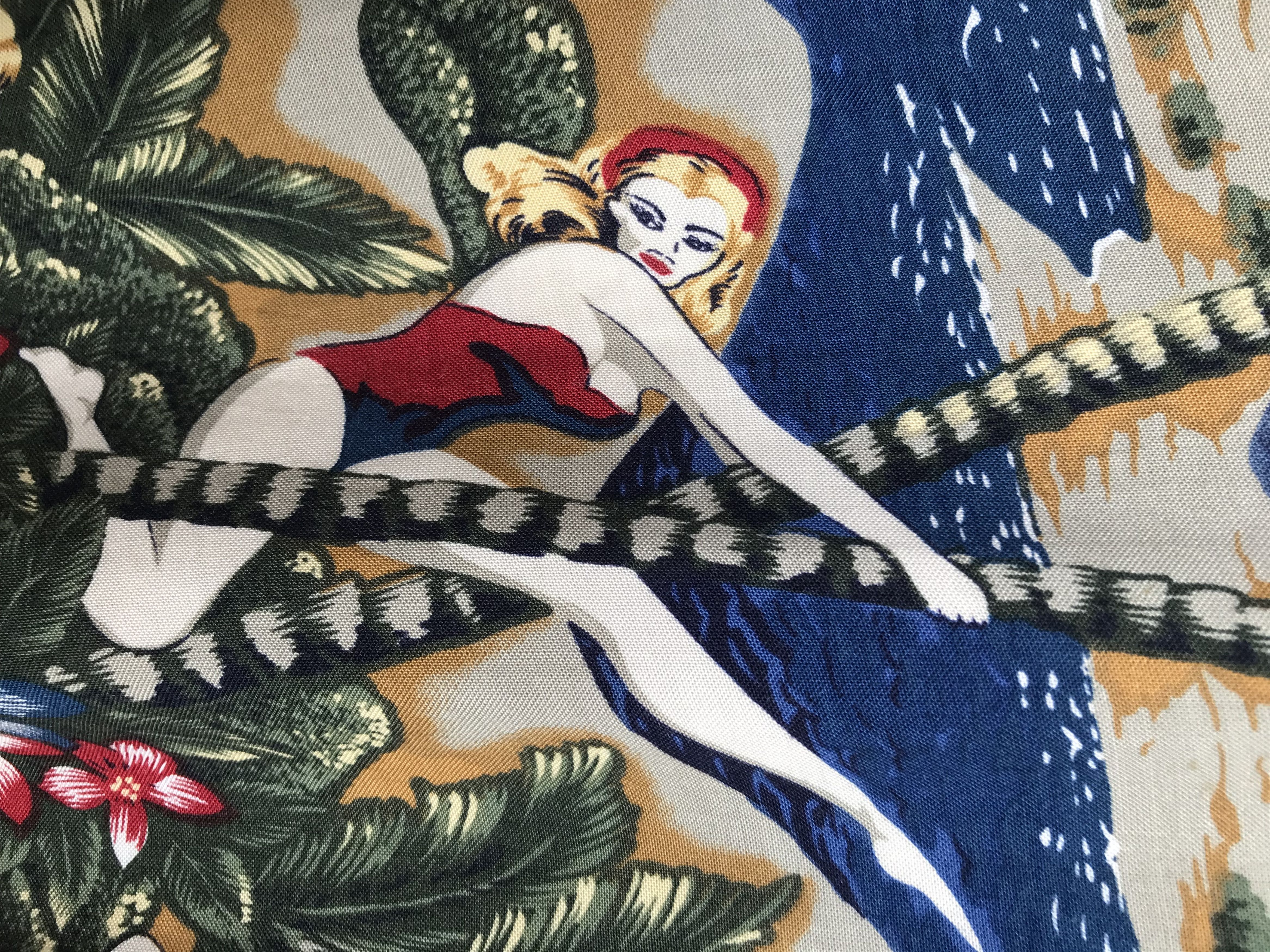 Pierre Cardin Vtg 80s PIERRE CARDIN 100 Rayon Coconut Trees Hula Girls Size US L / EU 52-54 / 3 - 4 Thumbnail