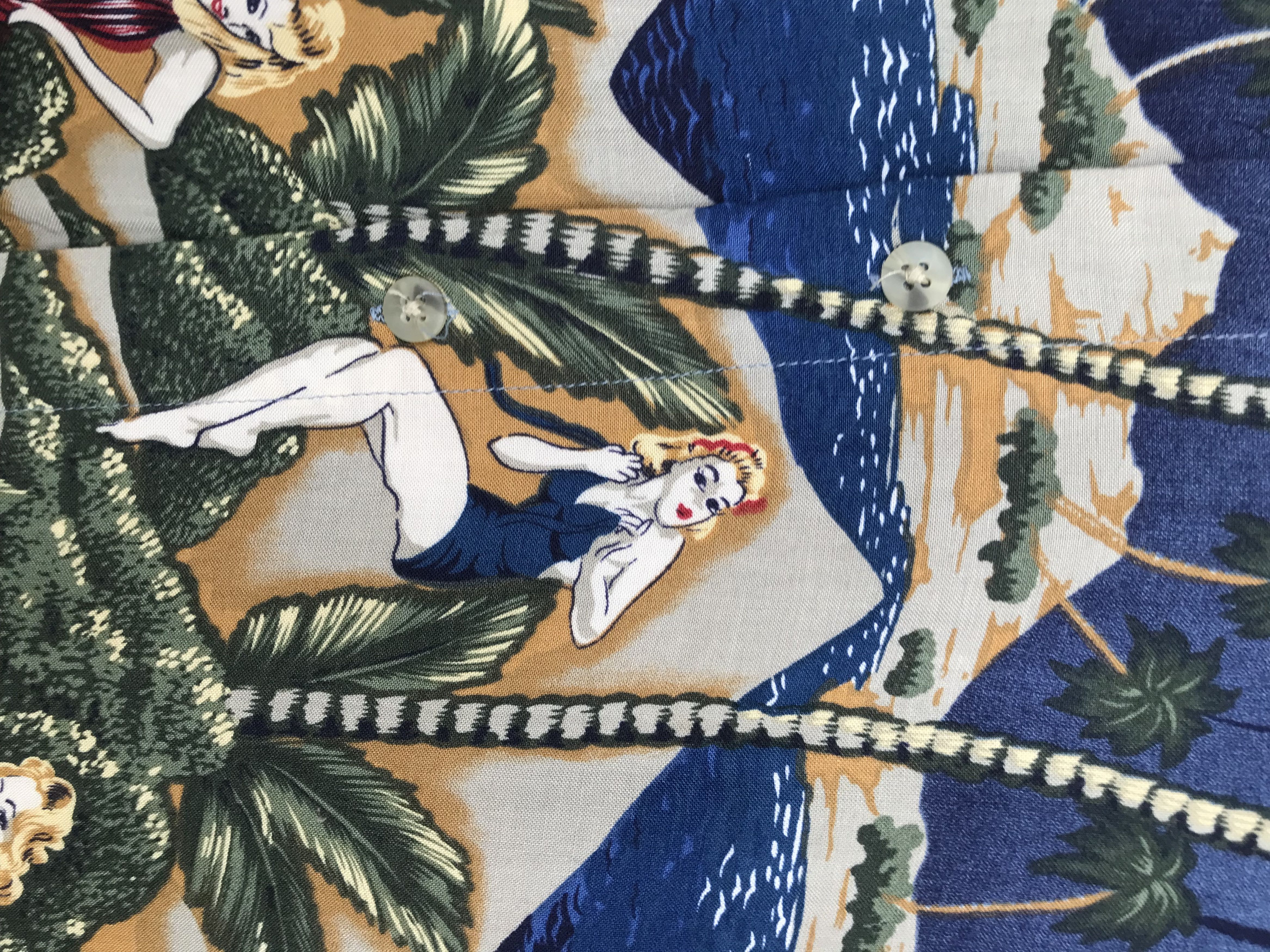 Pierre Cardin Vtg 80s PIERRE CARDIN 100 Rayon Coconut Trees Hula Girls Size US L / EU 52-54 / 3 - 3 Thumbnail