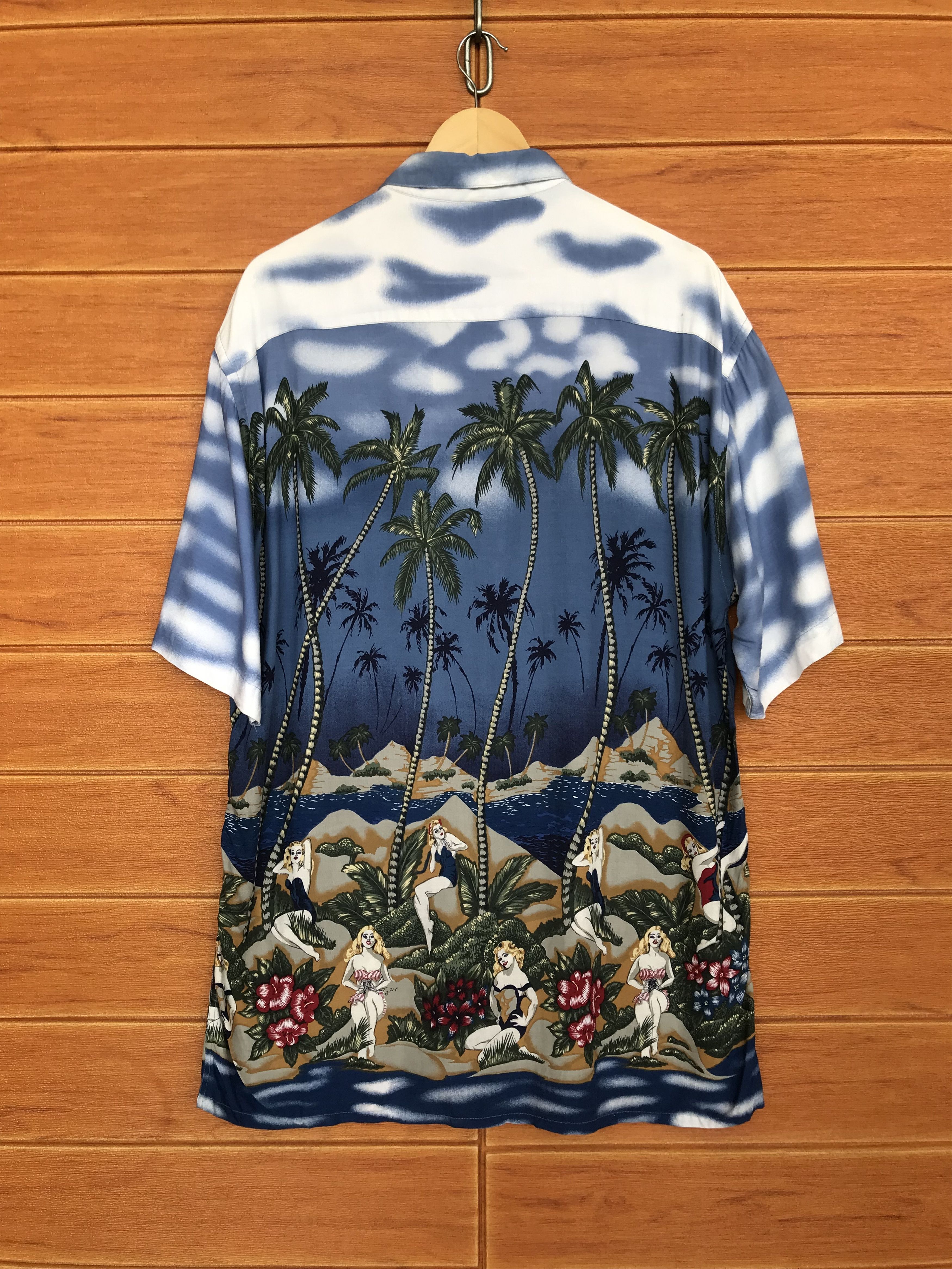 Pierre Cardin Vtg 80s PIERRE CARDIN 100 Rayon Coconut Trees Hula Girls Size US L / EU 52-54 / 3 - 15 Thumbnail