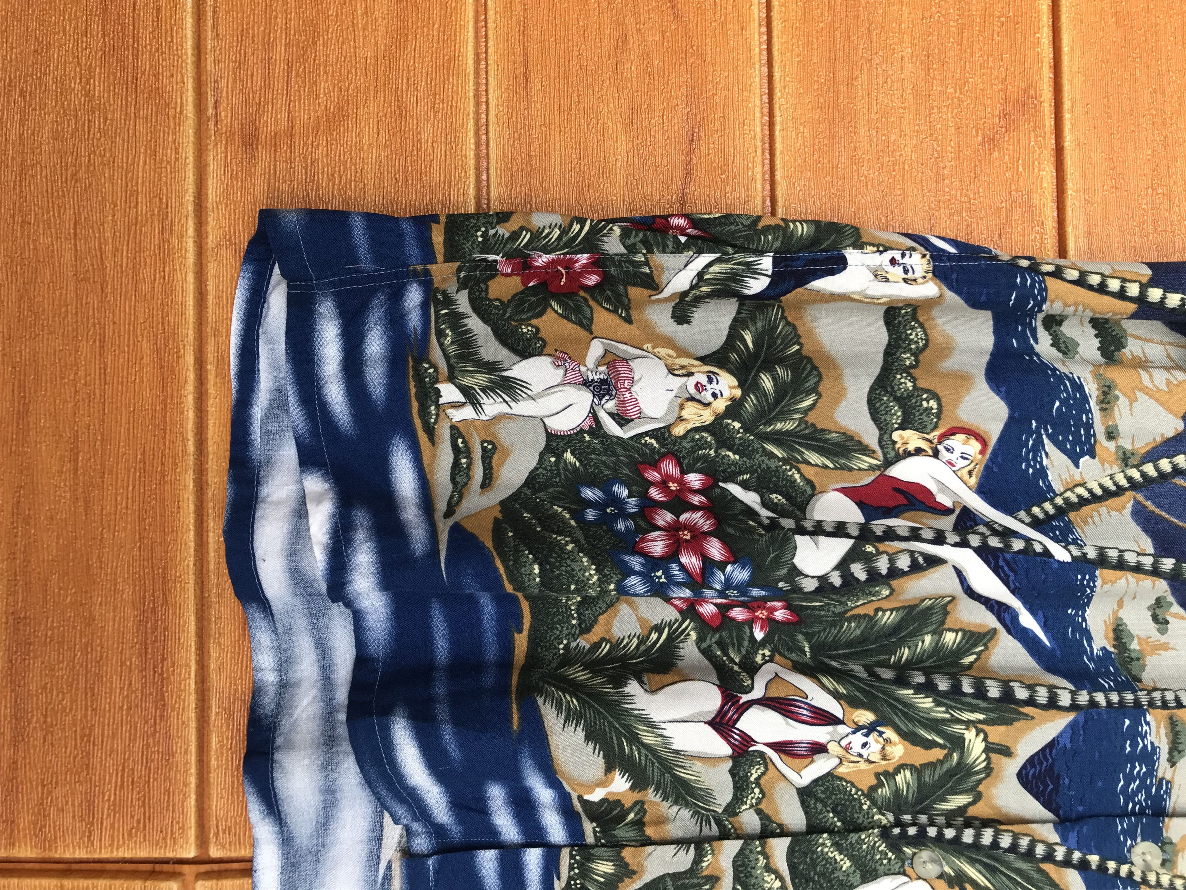 Pierre Cardin Vtg 80s PIERRE CARDIN 100 Rayon Coconut Trees Hula Girls Size US L / EU 52-54 / 3 - 12 Thumbnail