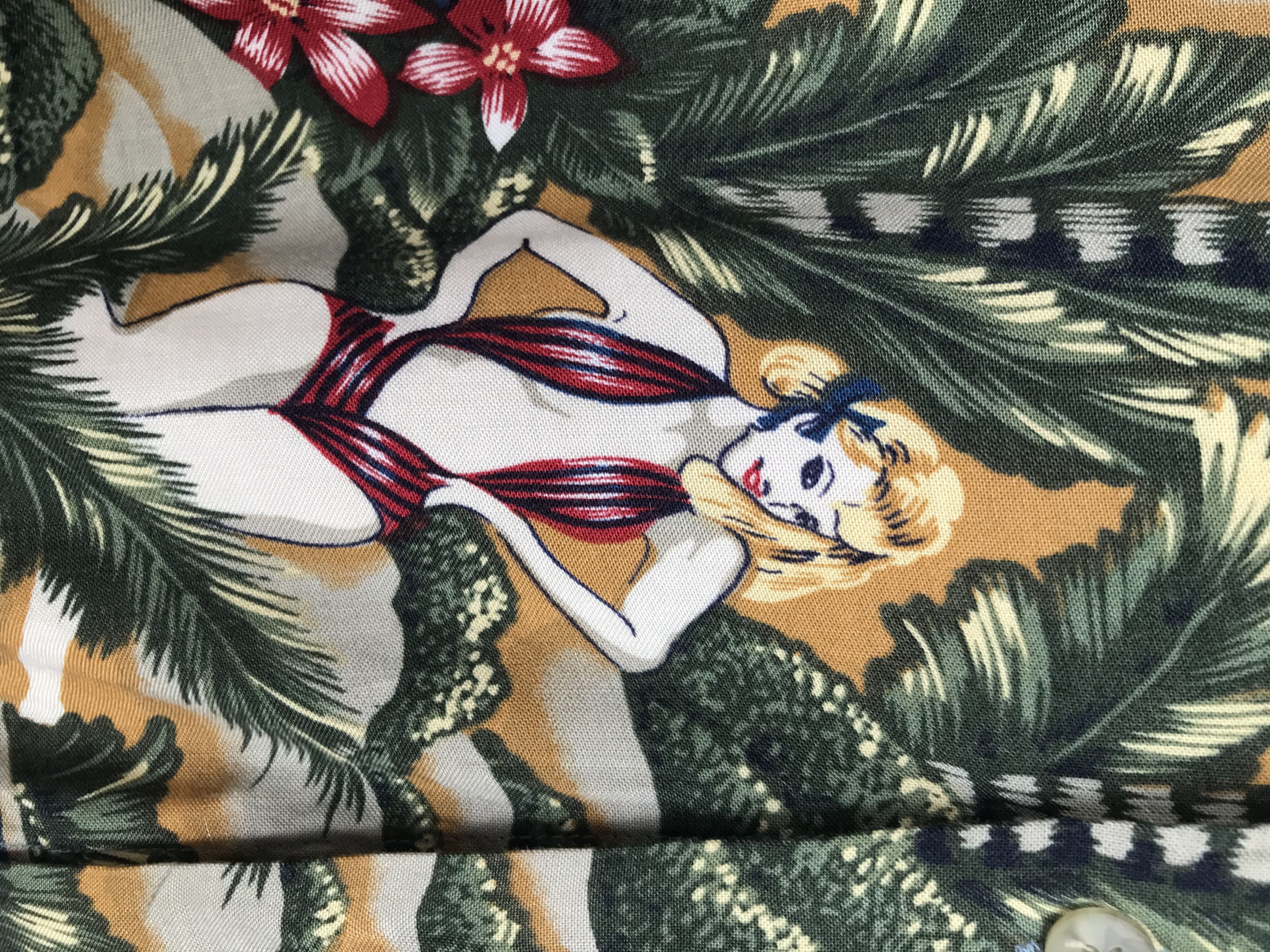 Pierre Cardin Vtg 80s PIERRE CARDIN 100 Rayon Coconut Trees Hula Girls Size US L / EU 52-54 / 3 - 5 Thumbnail