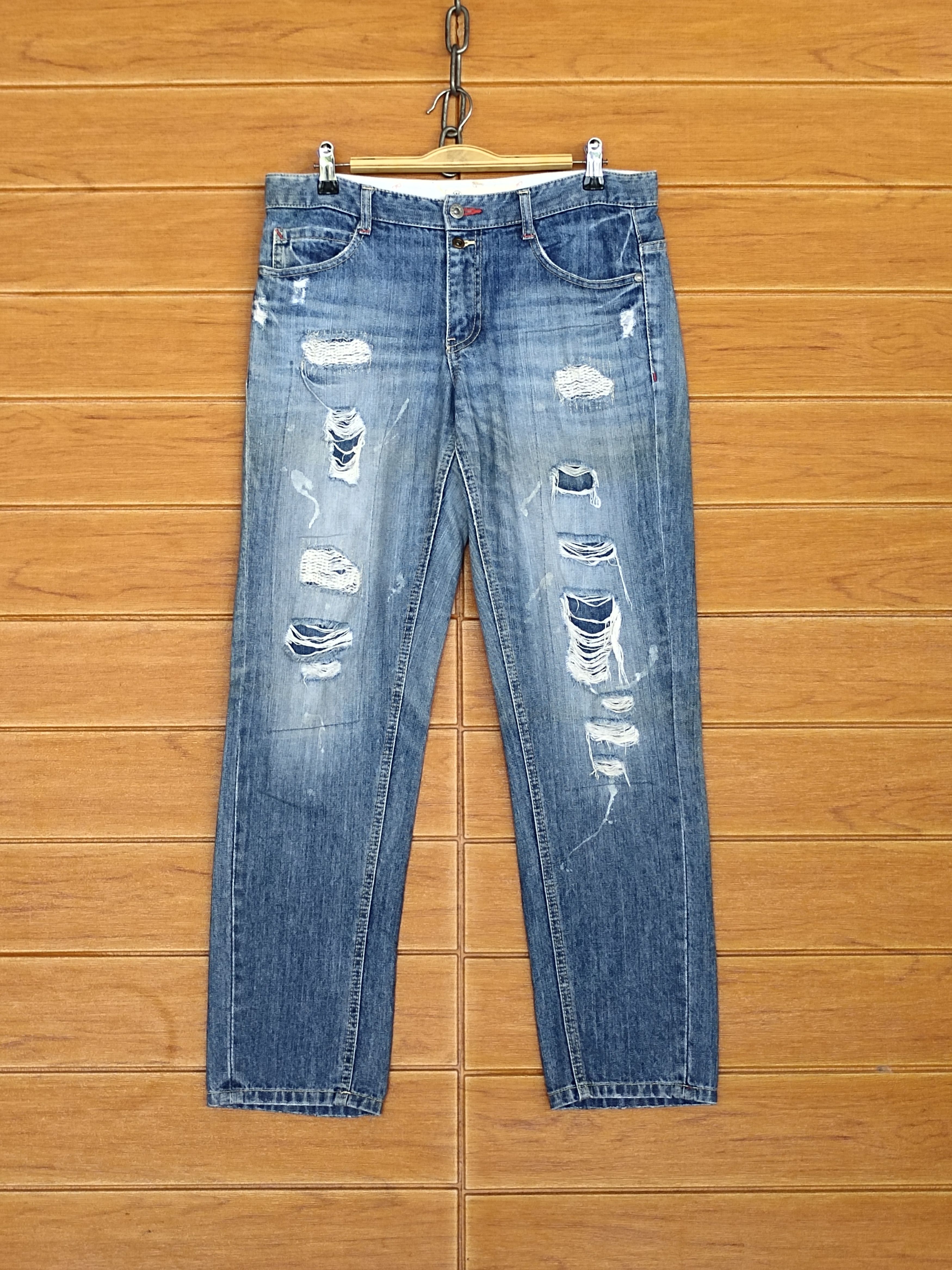 Kapital Japanese Brand 179/WG Distressed Denim Jeans Size US 32 / EU 48 - 1 Thumbnail