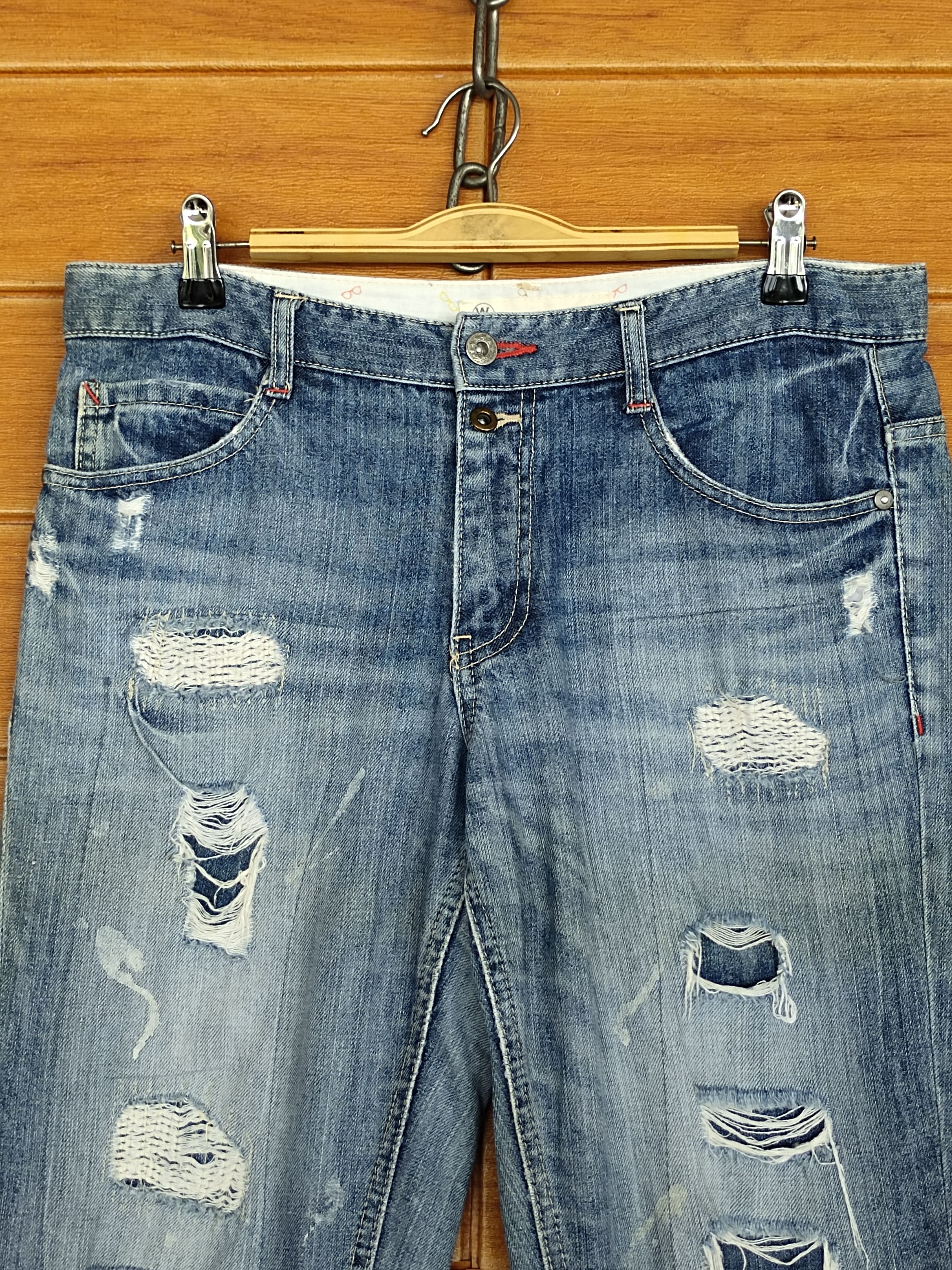 Kapital Japanese Brand 179/WG Distressed Denim Jeans Size US 32 / EU 48 - 2 Thumbnail