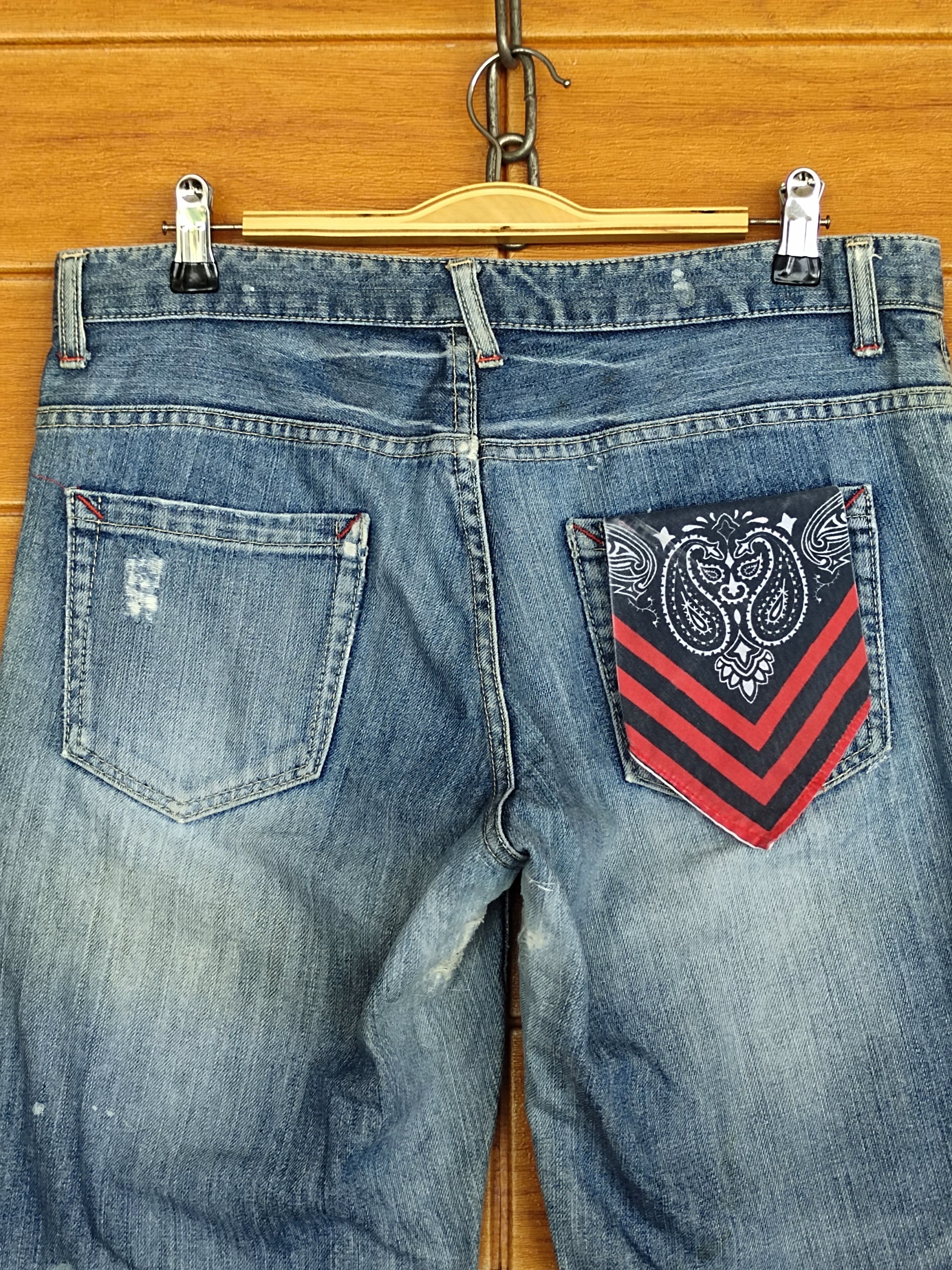 Kapital Japanese Brand 179/WG Distressed Denim Jeans Size US 32 / EU 48 - 10 Thumbnail