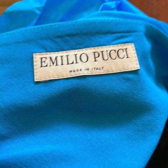 Emilio Pucci Gathered silk and cotton blend chiffon top azure Size M / US 6-8 / IT 42-44 - 12 Thumbnail