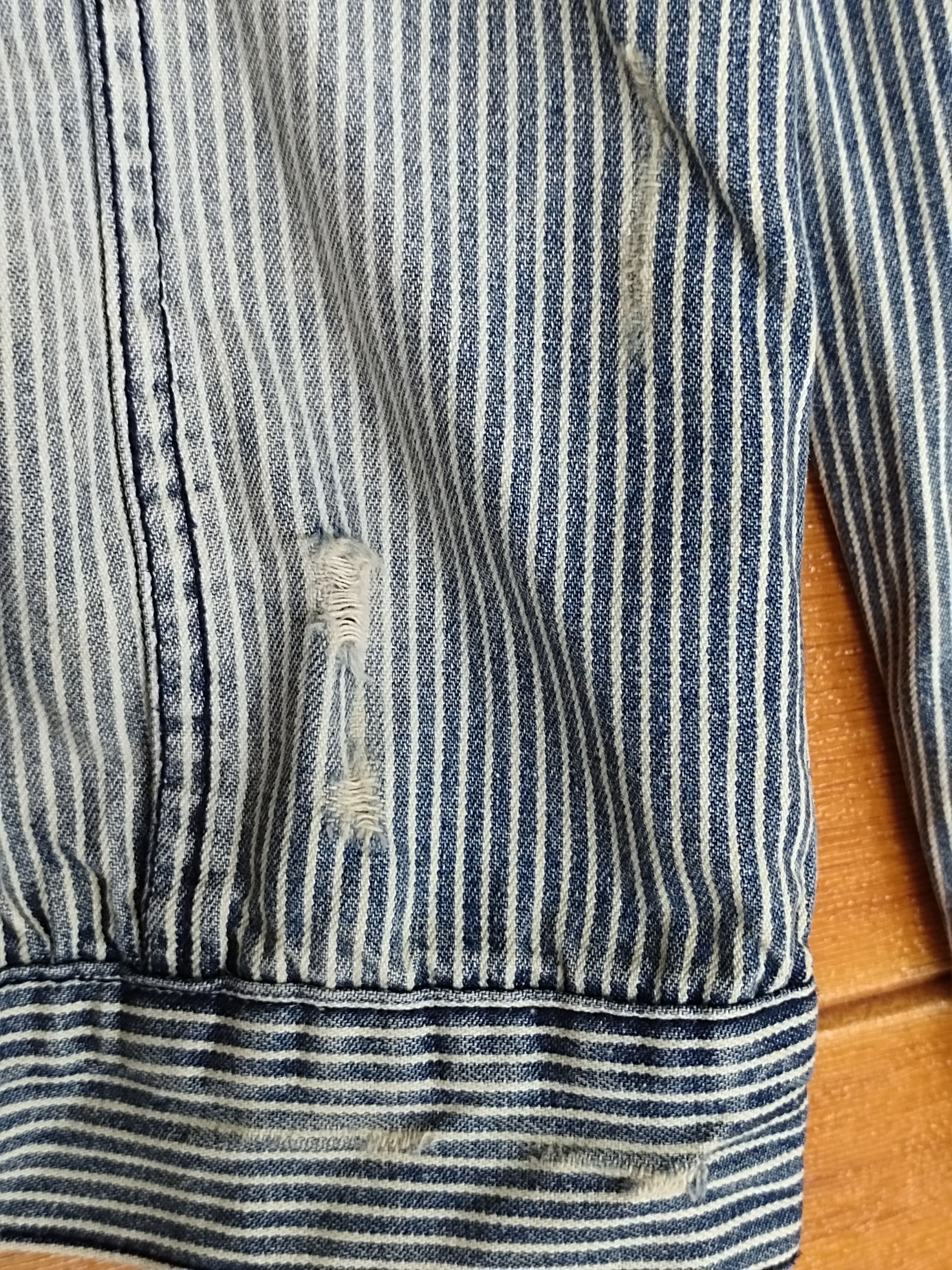 Japanese Brand Browny Vintage Hickory Distressed Denim Jacket Size US M / EU 48-50 / 2 - 11 Thumbnail