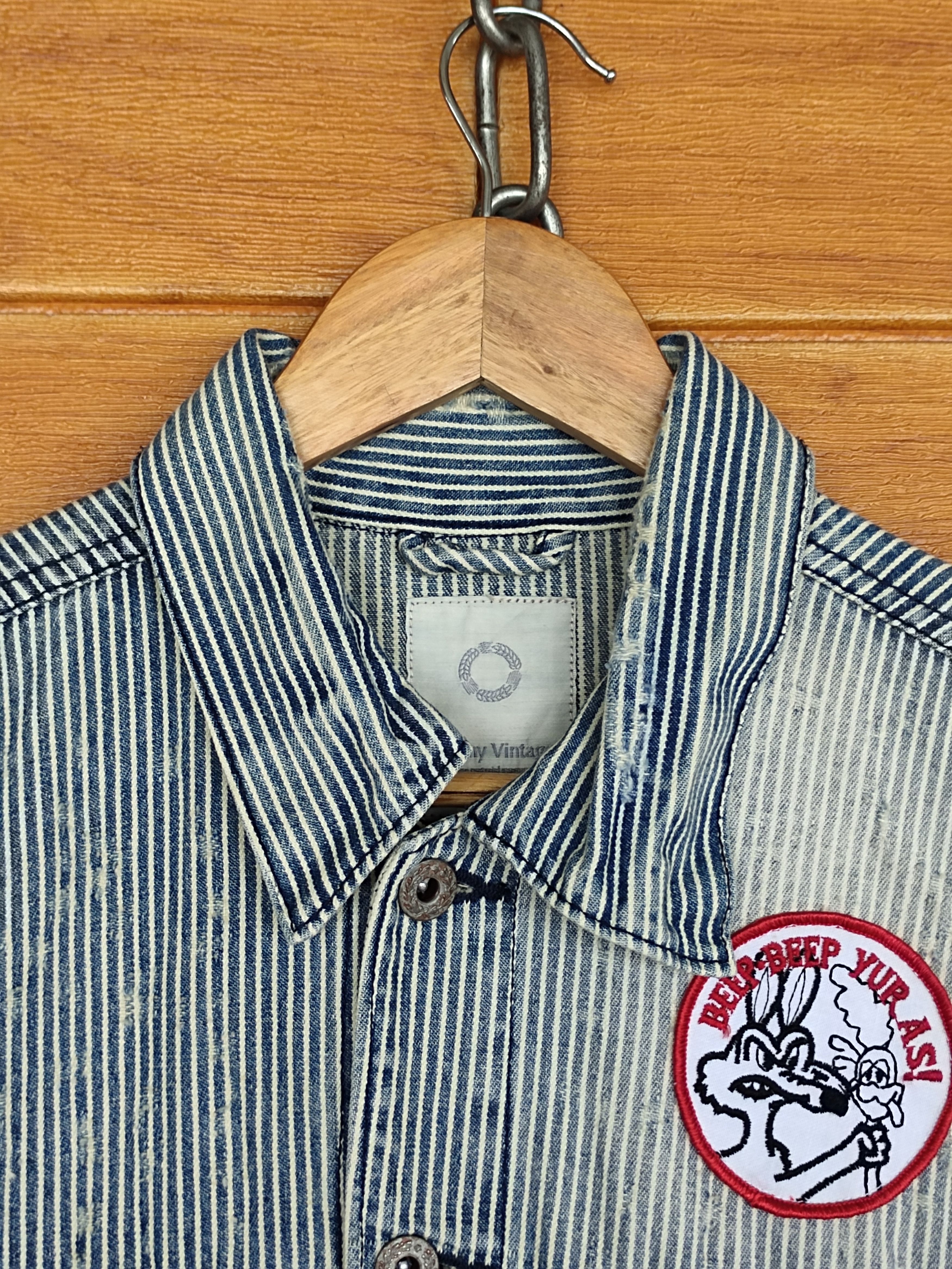 Japanese Brand Browny Vintage Hickory Distressed Denim Jacket Size US M / EU 48-50 / 2 - 4 Thumbnail