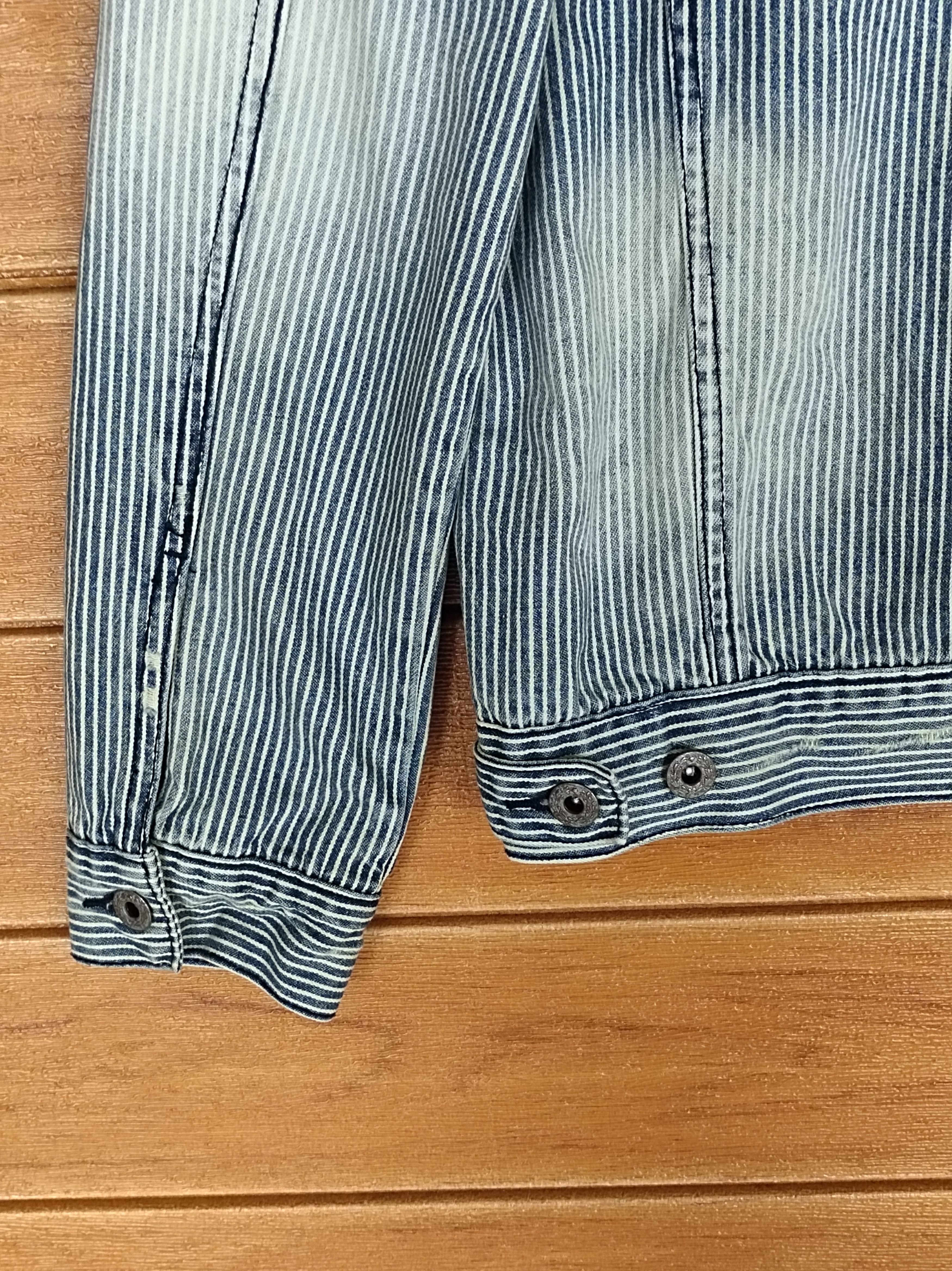 Japanese Brand Browny Vintage Hickory Distressed Denim Jacket Size US M / EU 48-50 / 2 - 17 Thumbnail