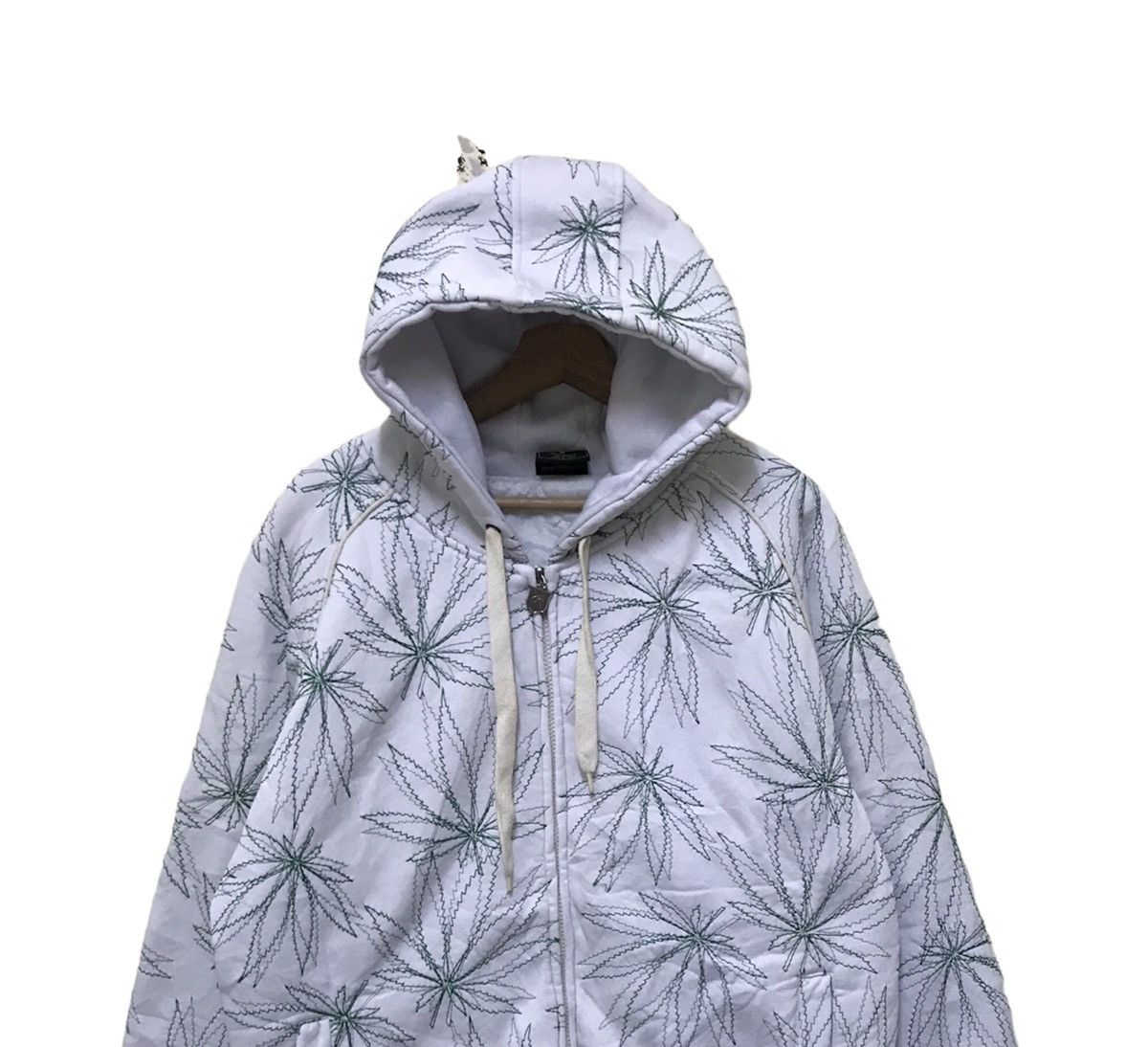 Vintage Vintage Marijuana Full Emboridery Zip Up Hoodie Sweatshirt Size US M / EU 48-50 / 2 - 2 Thumbnail