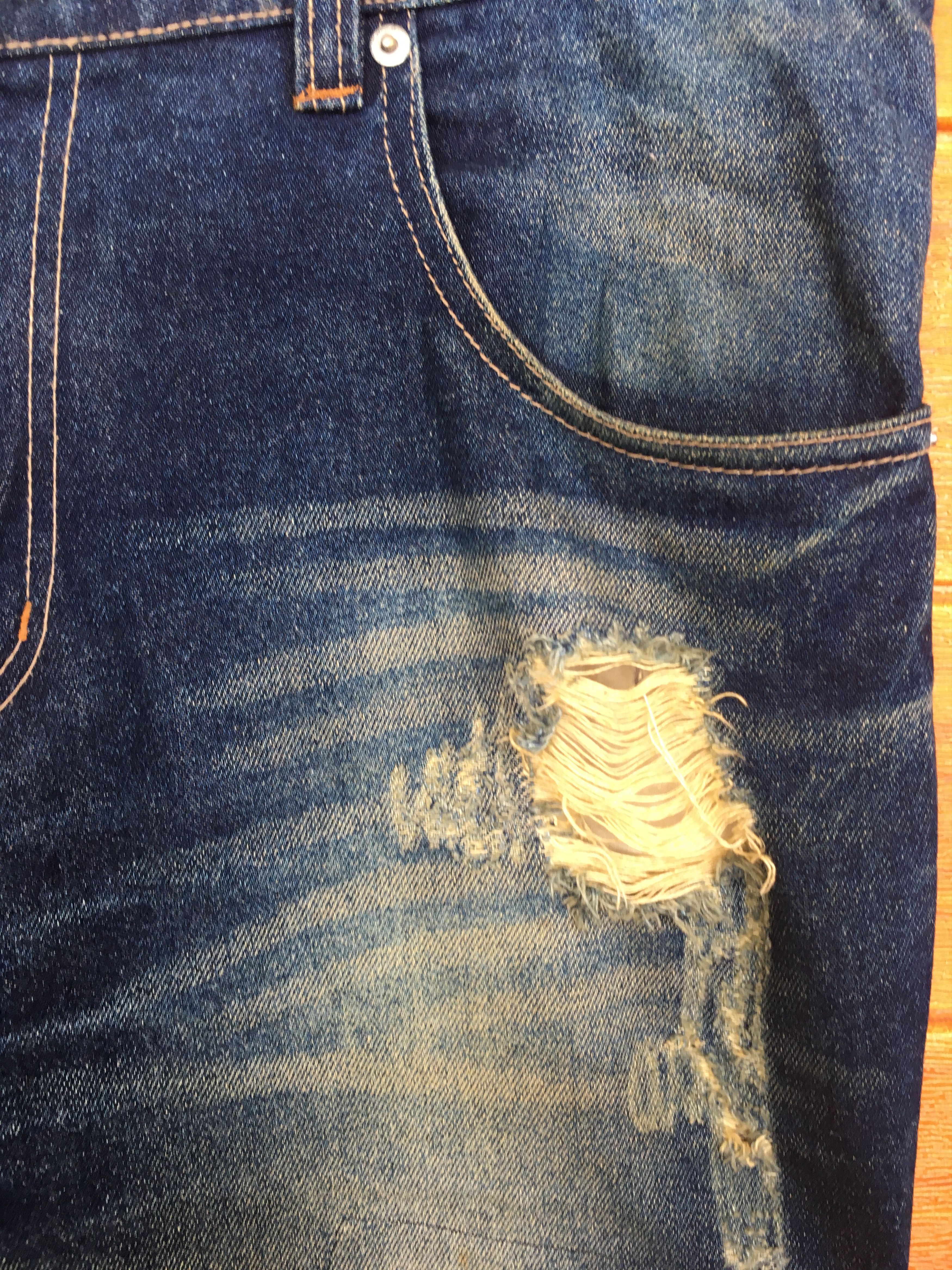 Japanese Brand Garage Label Distressed Denim Jeans Size US 35 - 4 Thumbnail