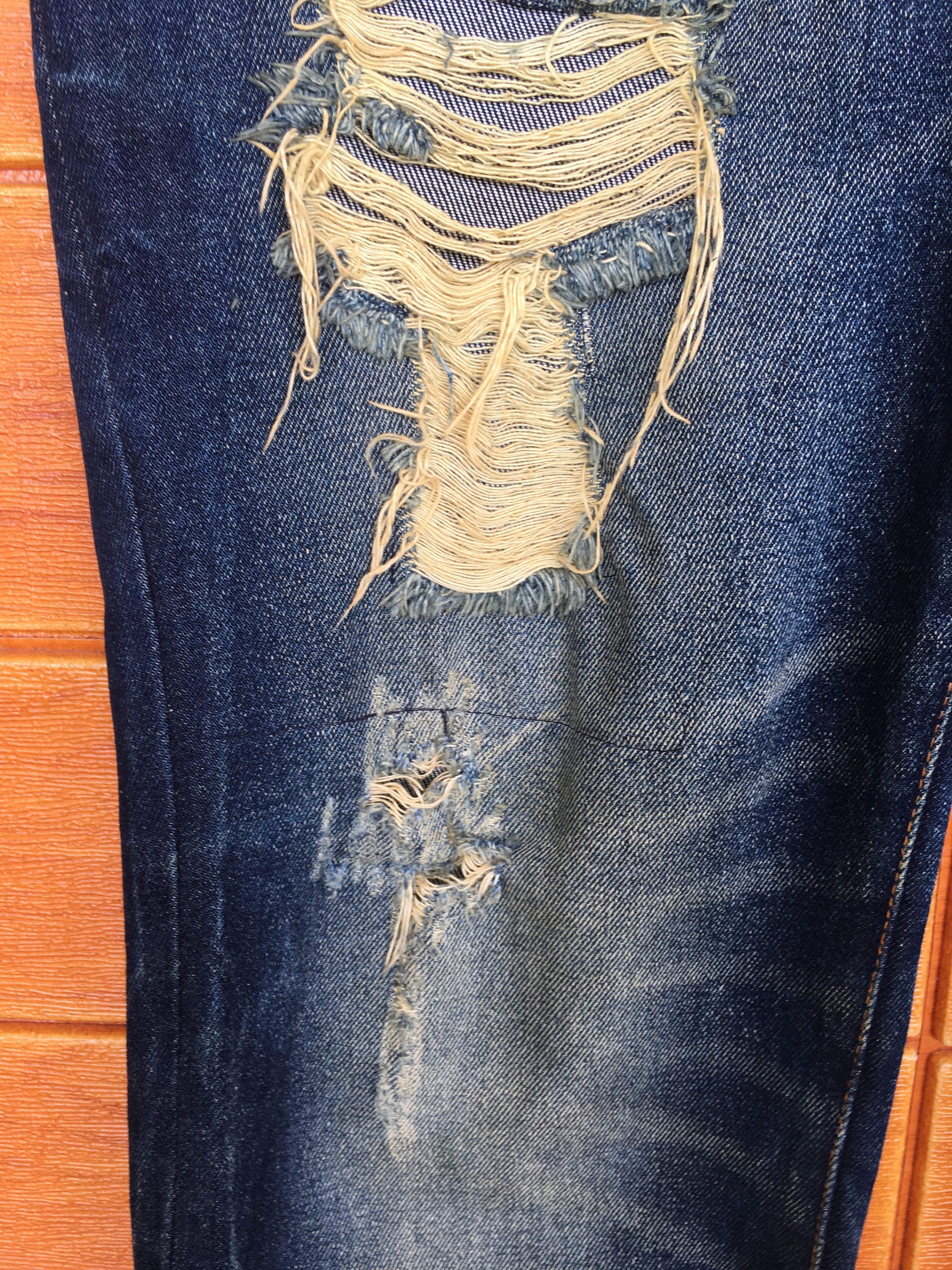Japanese Brand Garage Label Distressed Denim Jeans Size US 35 - 5 Thumbnail