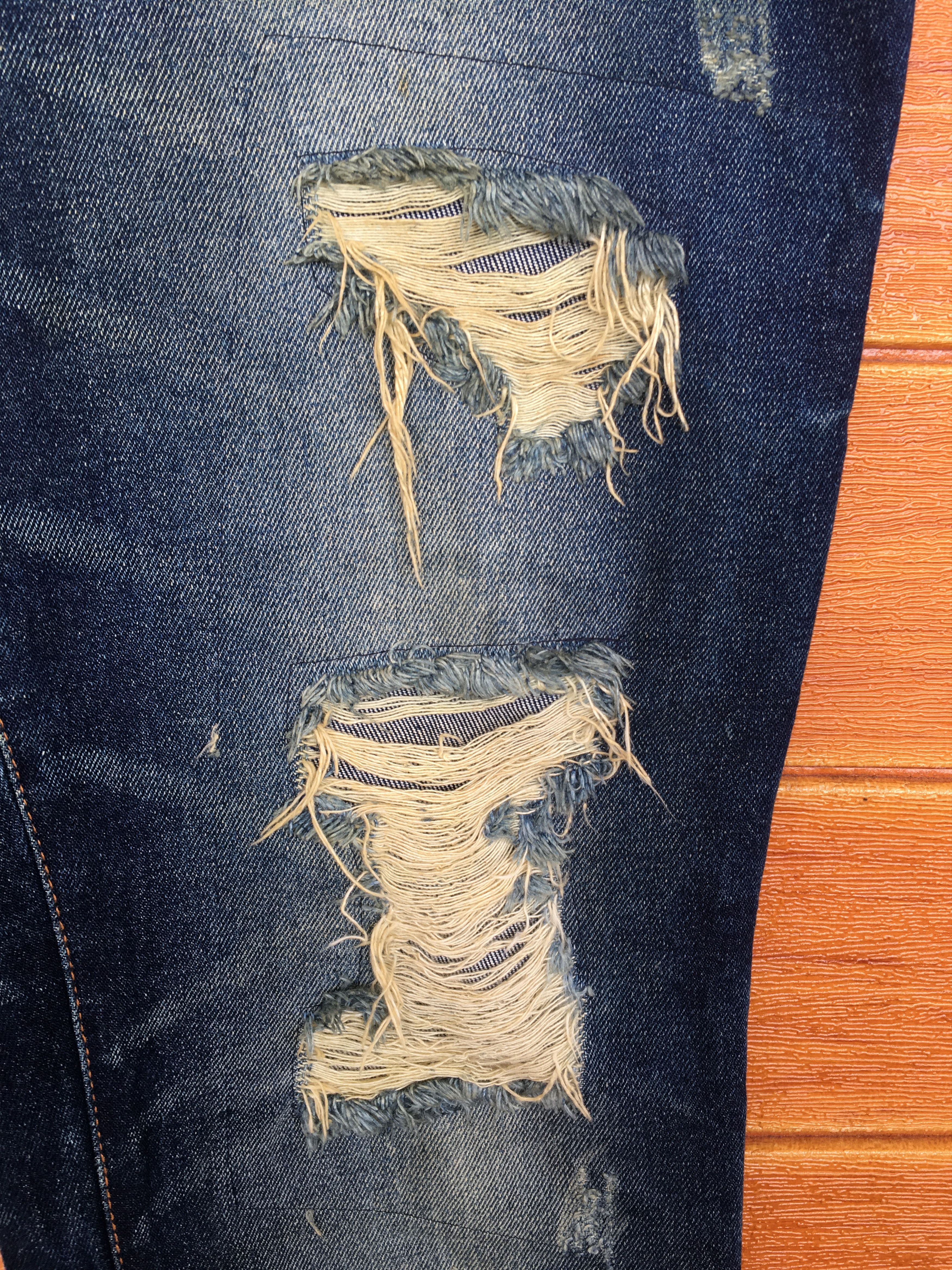 Japanese Brand Garage Label Distressed Denim Jeans Size US 35 - 6 Thumbnail