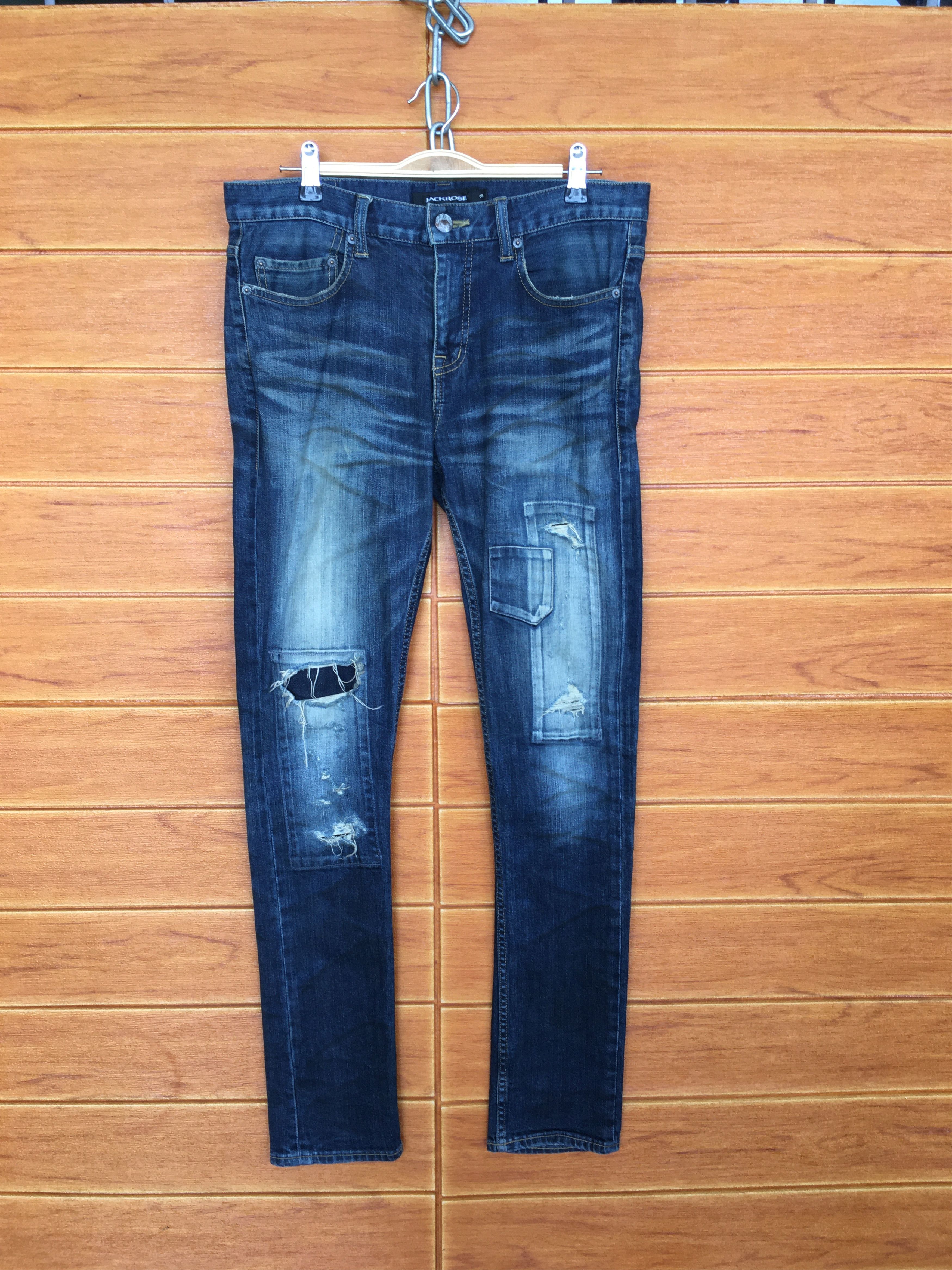 Number (N)ine × Undercover Vintage Jackrose Japan Patchwork Distressed Denim Jeans Size US 33 - 1 Thumbnail