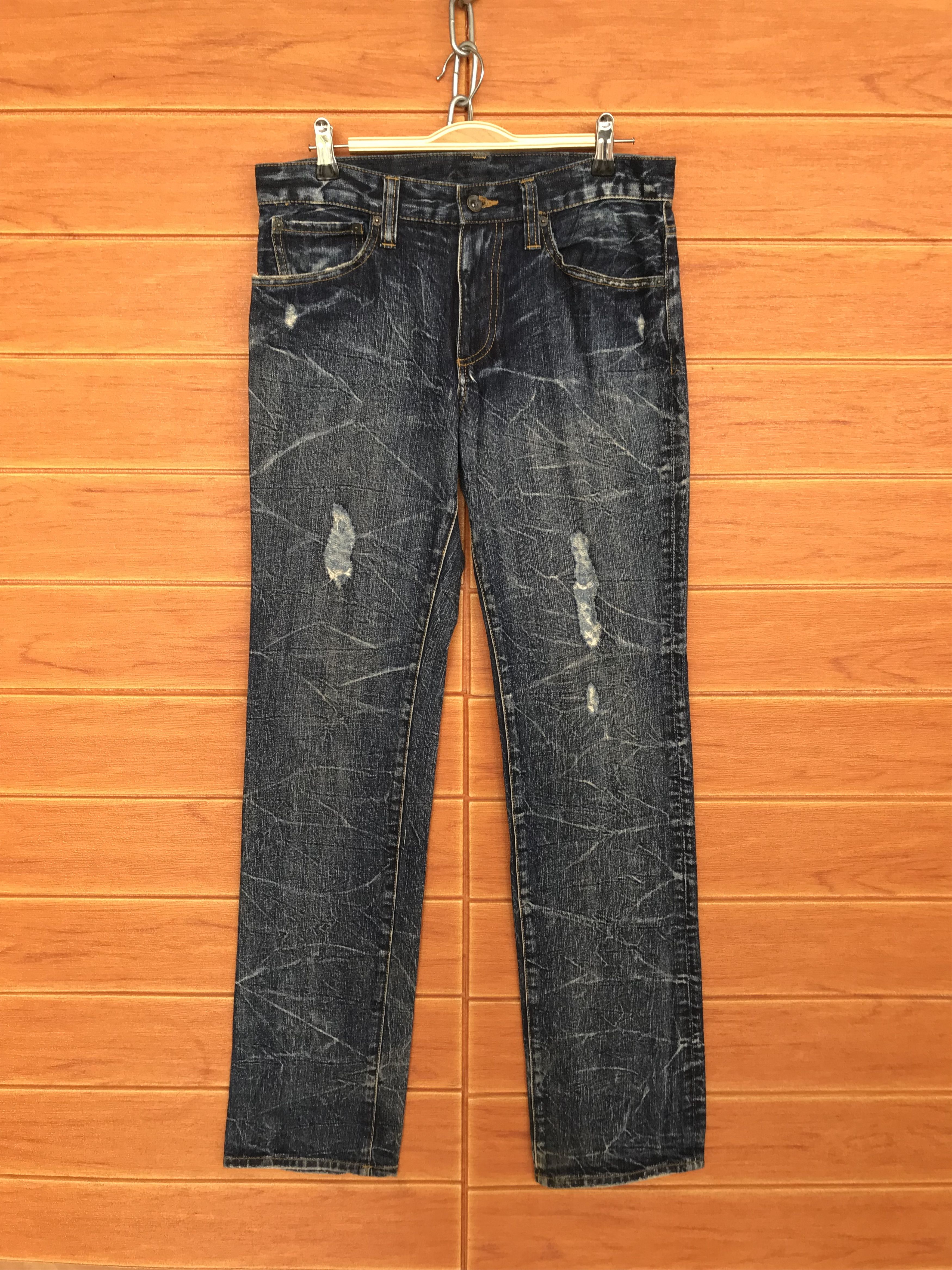 If Six Was Nine Japanese Brand Clawmark Lighting Distressed Denim Jeans Size US 32 / EU 48 - 2 Thumbnail