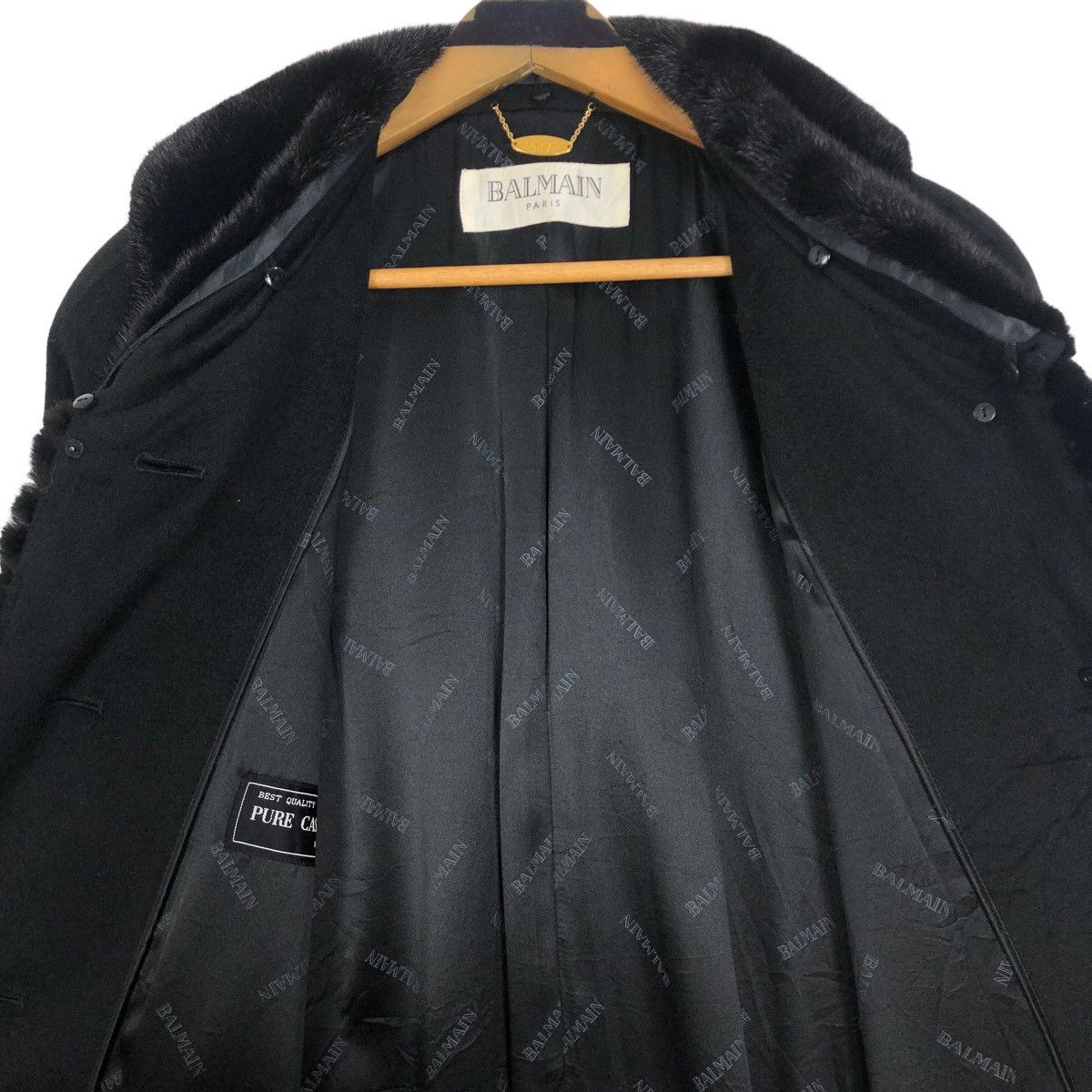 Balmain Balmain Paris Faux Fur Pure Cashmere Long Coat Size S / US 4 / IT 40 - 10 Thumbnail