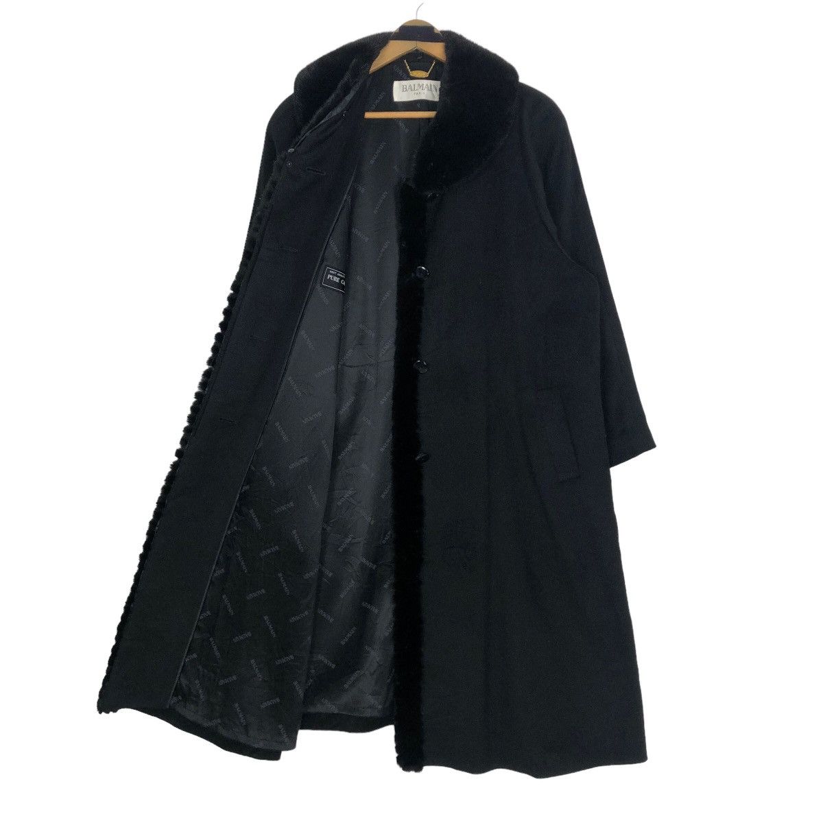 Balmain Balmain Paris Faux Fur Pure Cashmere Long Coat Size S / US 4 / IT 40 - 6 Thumbnail