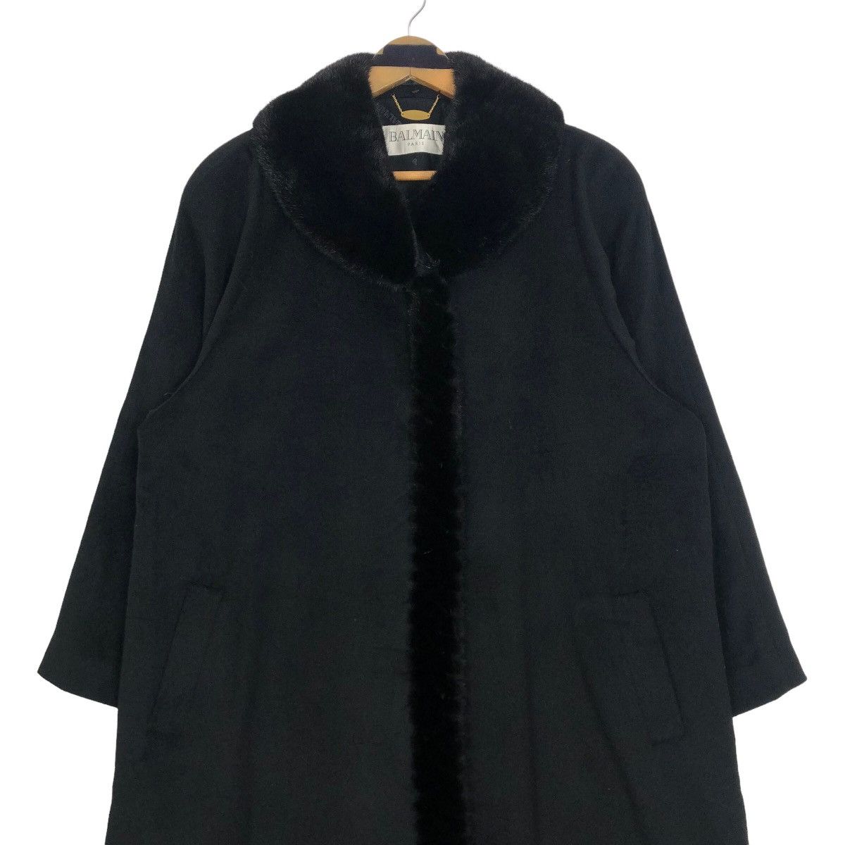 Balmain Balmain Paris Faux Fur Pure Cashmere Long Coat Size S / US 4 / IT 40 - 2 Thumbnail