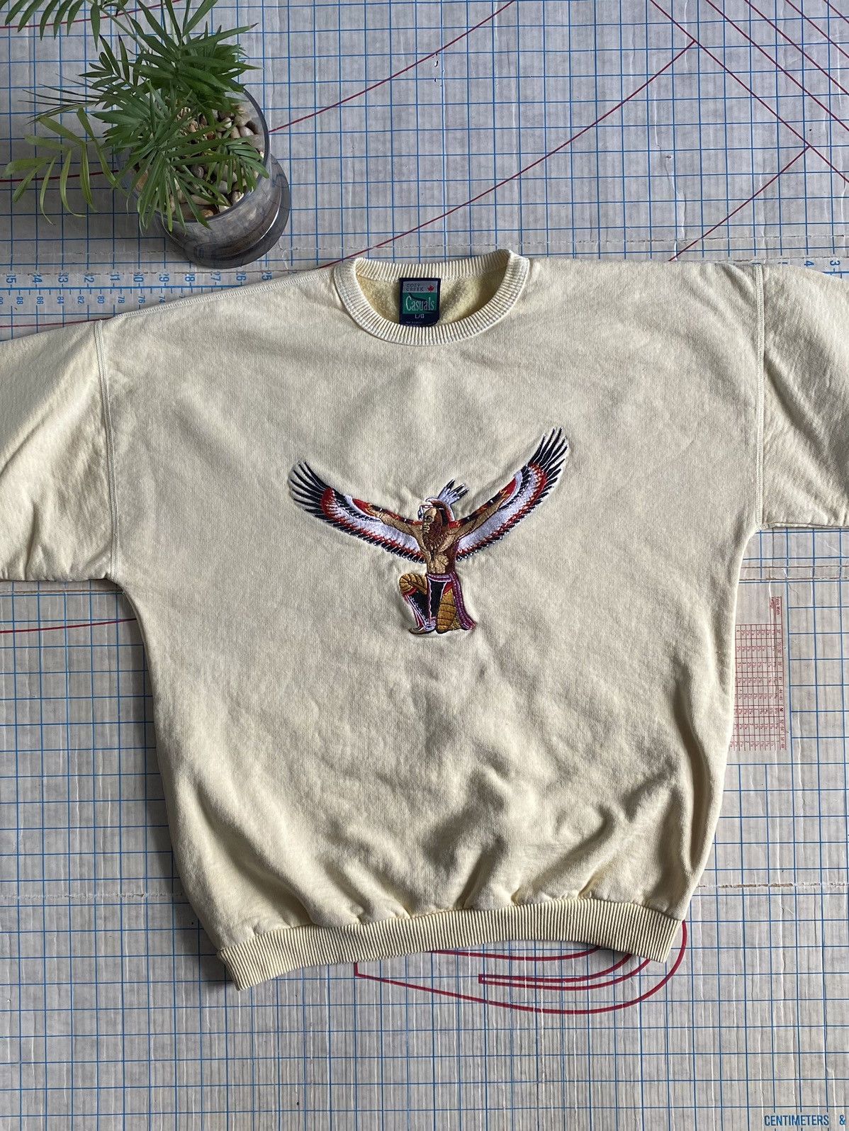 Native × Vintage Vintage Eagle Man First Nations Indian Embroidered Sweater Size US L / EU 52-54 / 3 - 7 Thumbnail