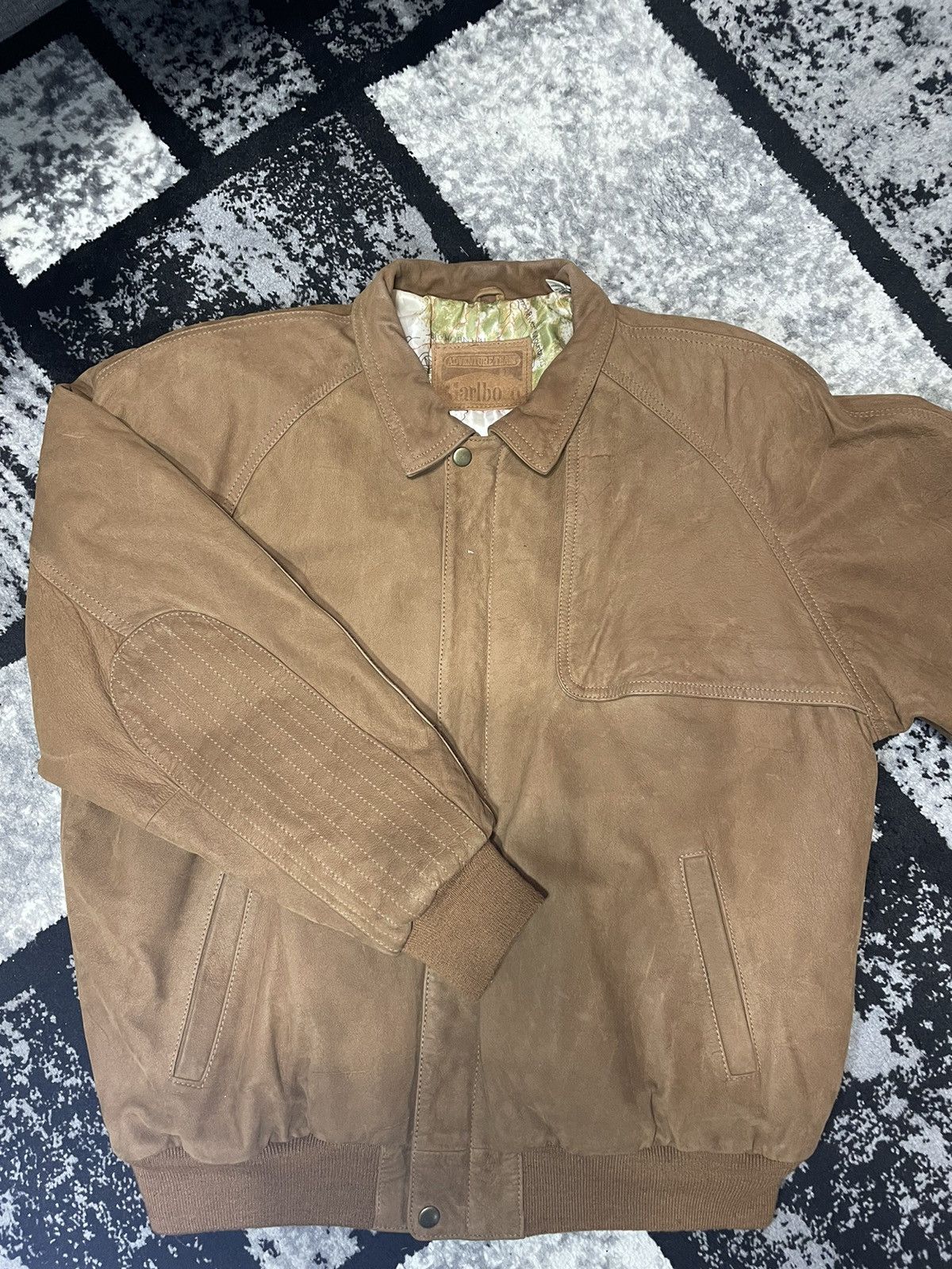 Marlboro Marlboro map leather jacket | Grailed