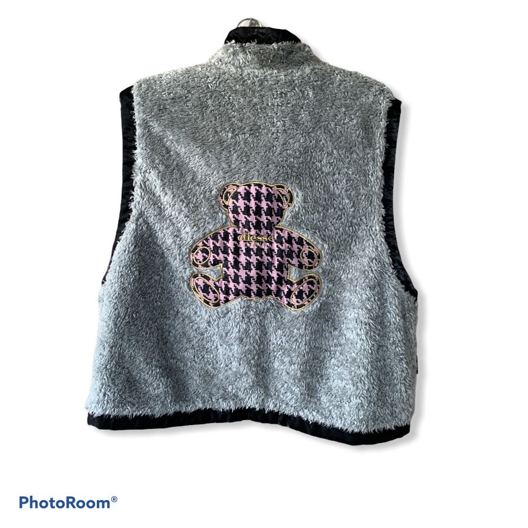 Vintage Ellesse Bear Big Logo Reversible Puffer Vest jacket Size L / US 10 / IT 46 - 11 Thumbnail