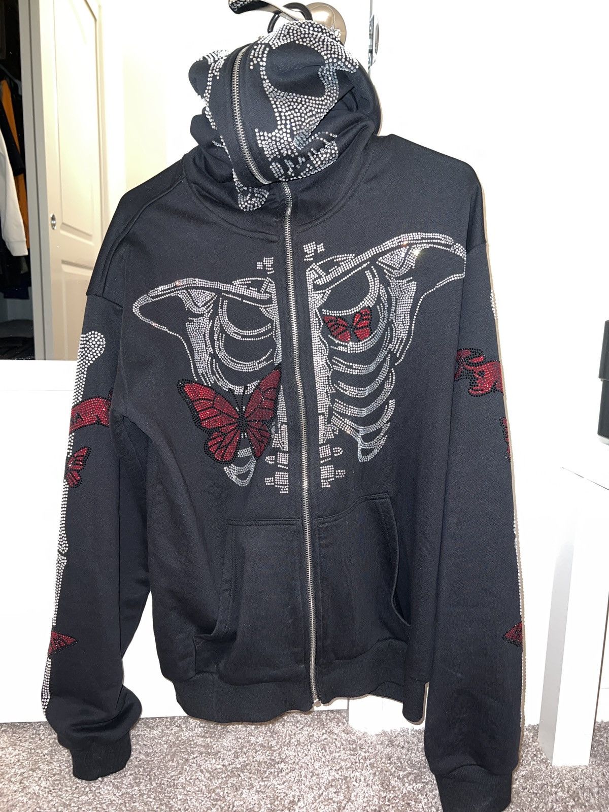 DNA Skeleton Rhinestone outlets Hoodie