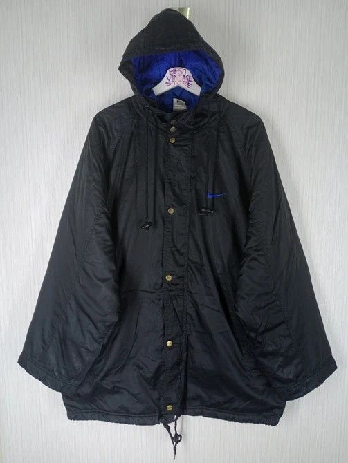 Nike × Vintage Rare Vintage 90s Nike Big Logo Long Hoodie Jacket Size US XL / EU 56 / 4 - 3 Thumbnail