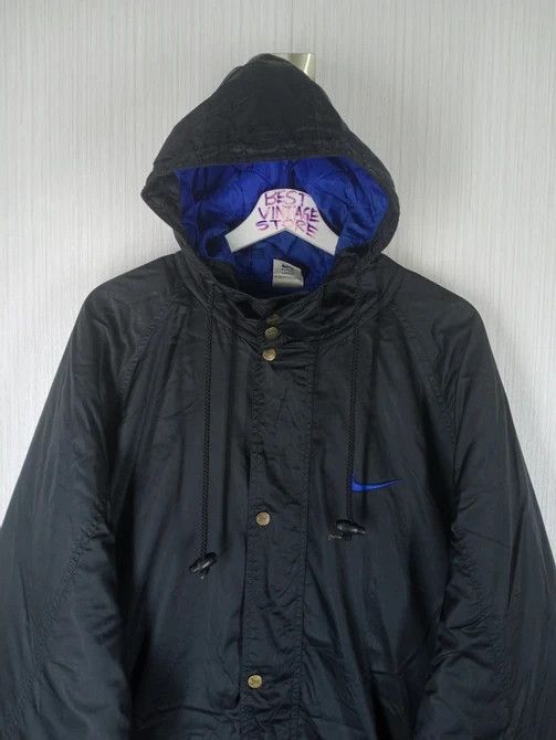 Nike × Vintage Rare Vintage 90s Nike Big Logo Long Hoodie Jacket Size US XL / EU 56 / 4 - 5 Thumbnail