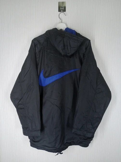 Nike × Vintage Rare Vintage 90s Nike Big Logo Long Hoodie Jacket Size US XL / EU 56 / 4 - 1 Thumbnail